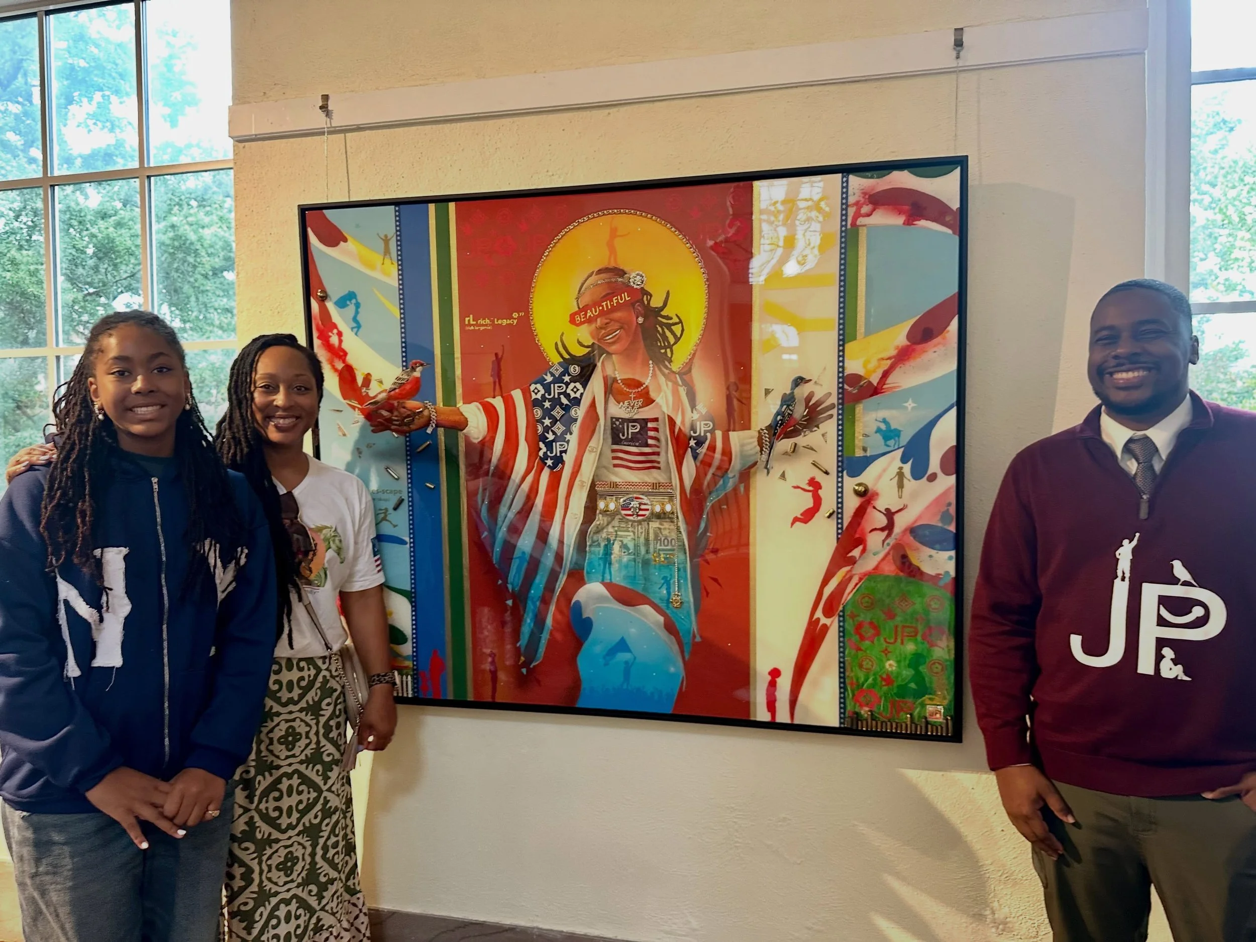 💪🏾🇺🇸 This Is&hellip;Art History In The Making.&trade;️

Me, Trēēzy, and The Star of the show, my daughter ⭐️ BABĒ. She was the inspiration for the painting, Leadership Reimagined: A YN Renaissance YN76 featured at this year&rsquo;s @raleighfinear