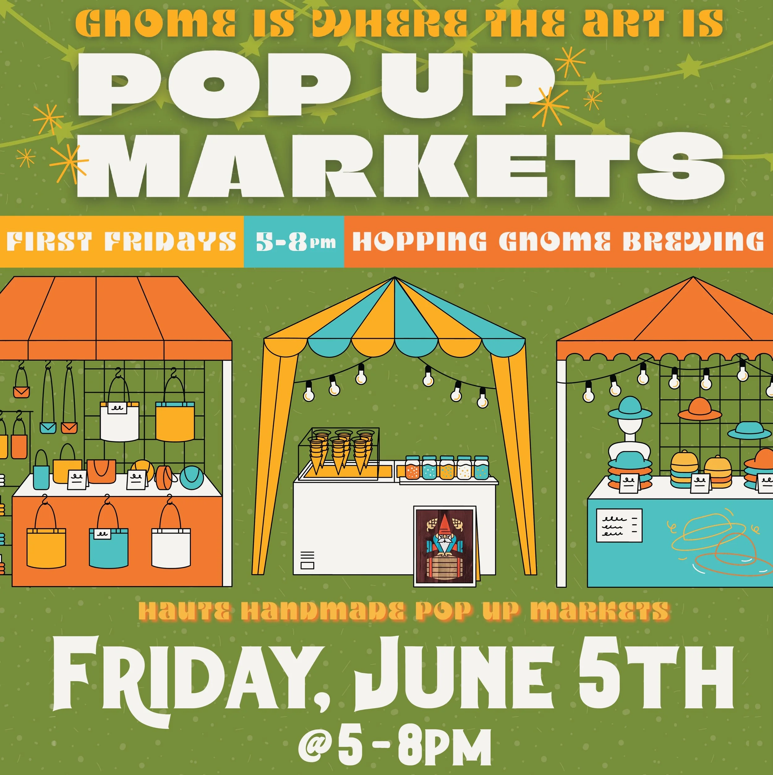 FIRST FRIDAY! 🍻✨

We&rsquo;re back at Hopping Gnome Brewing TONIGHT for First Friday and the patio is about to be packed with local artists, makers, bakers, creatives, and all the good summer market energy!

Grab a beer, shop small, bring your frien