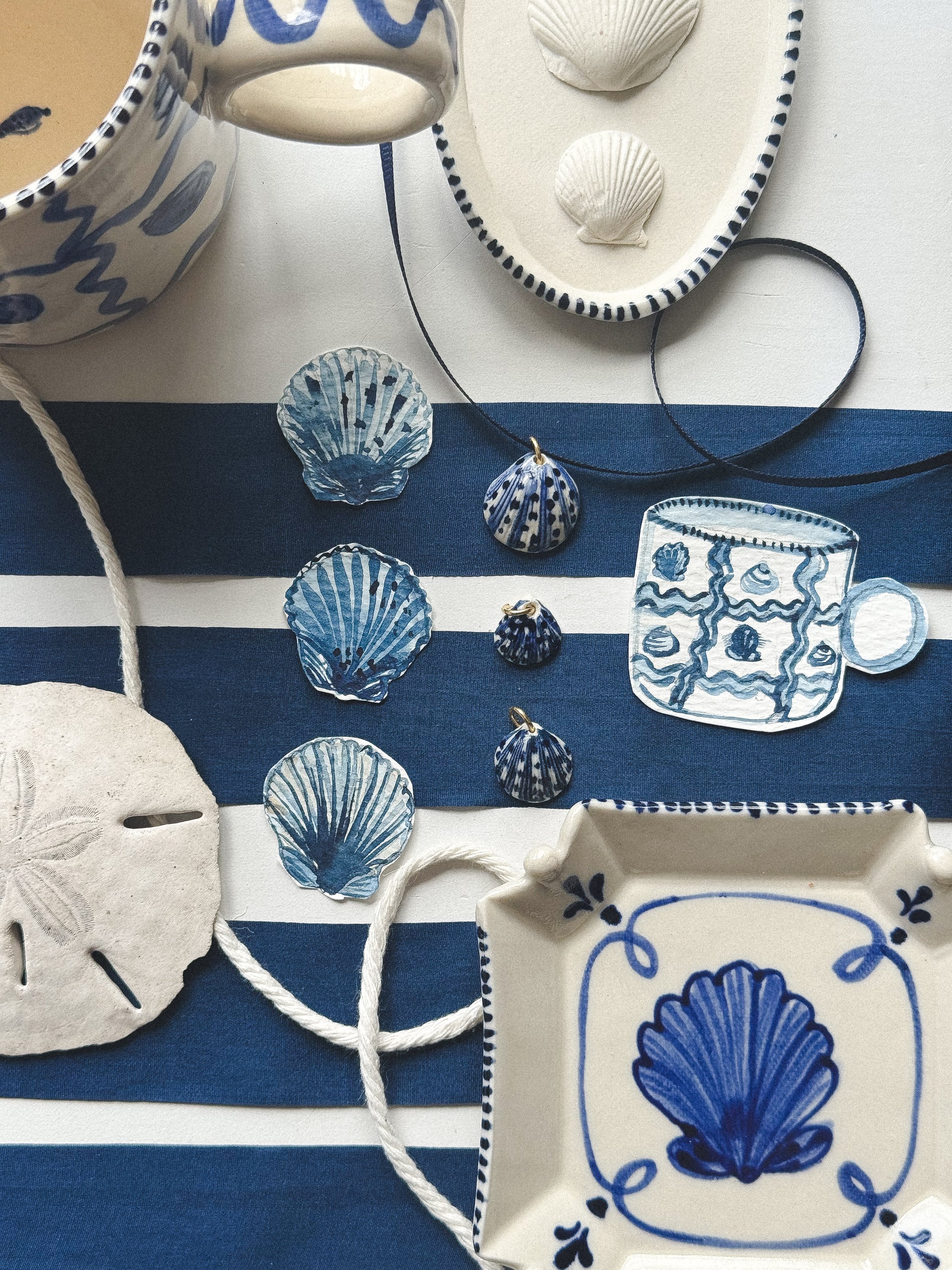 Striped Scallop Charms