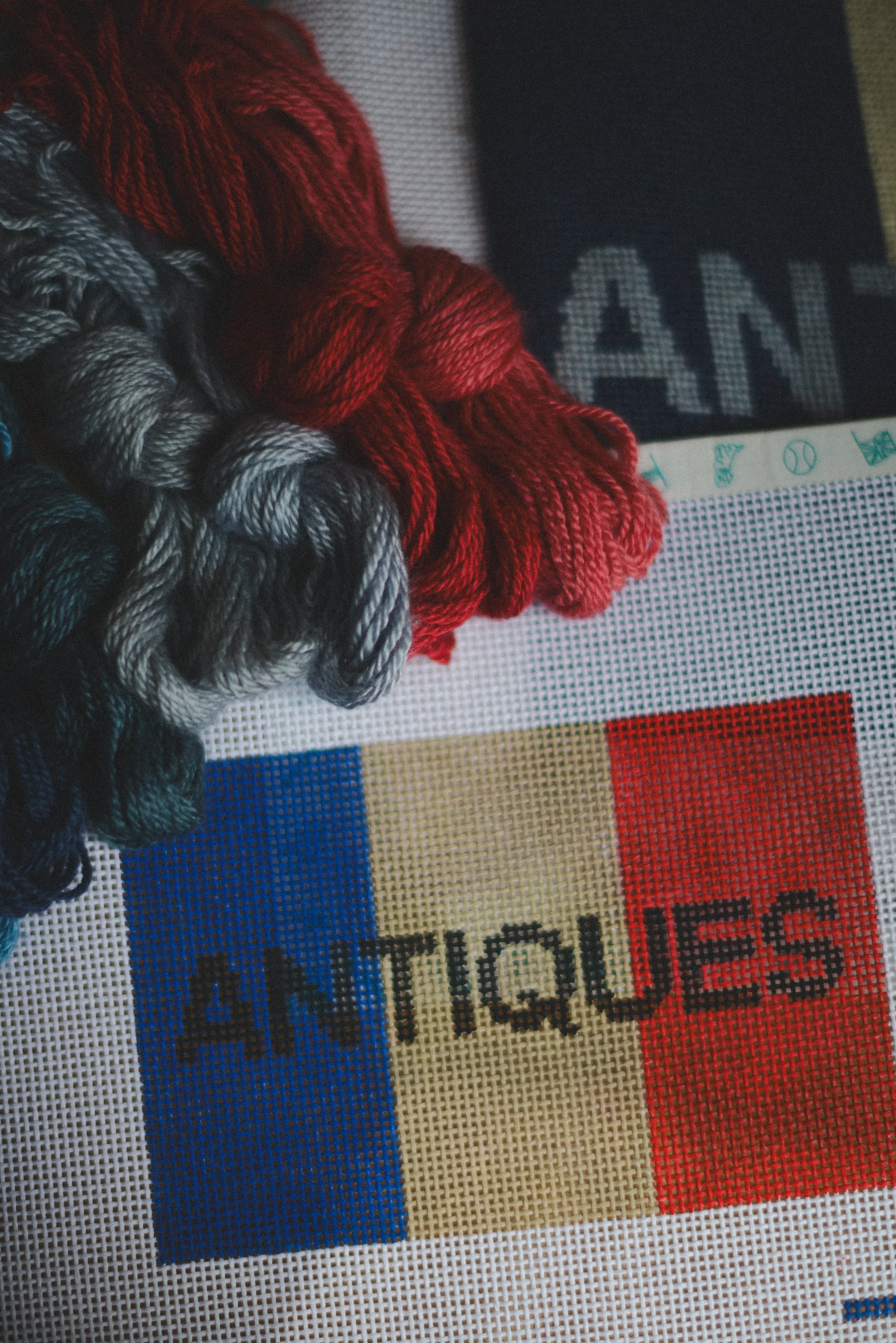 Pre-Order: "French flag Antiques" Needlepoint Canvas