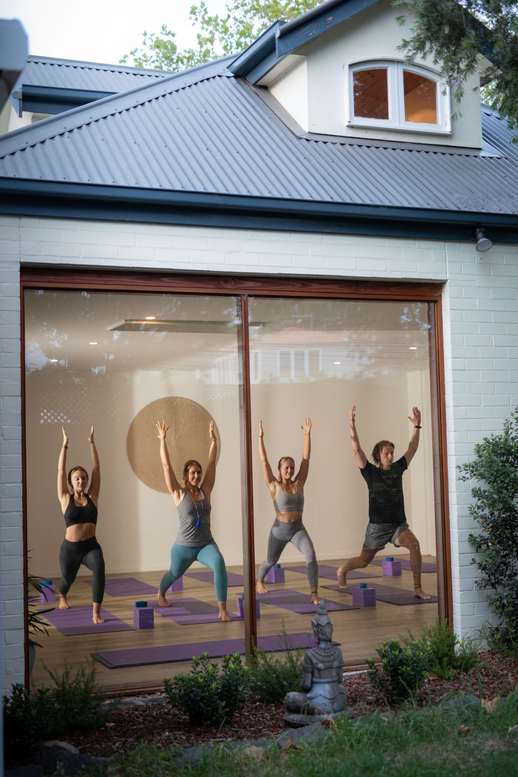 Evening group yoga classes at InSpirit Urban Retreat
