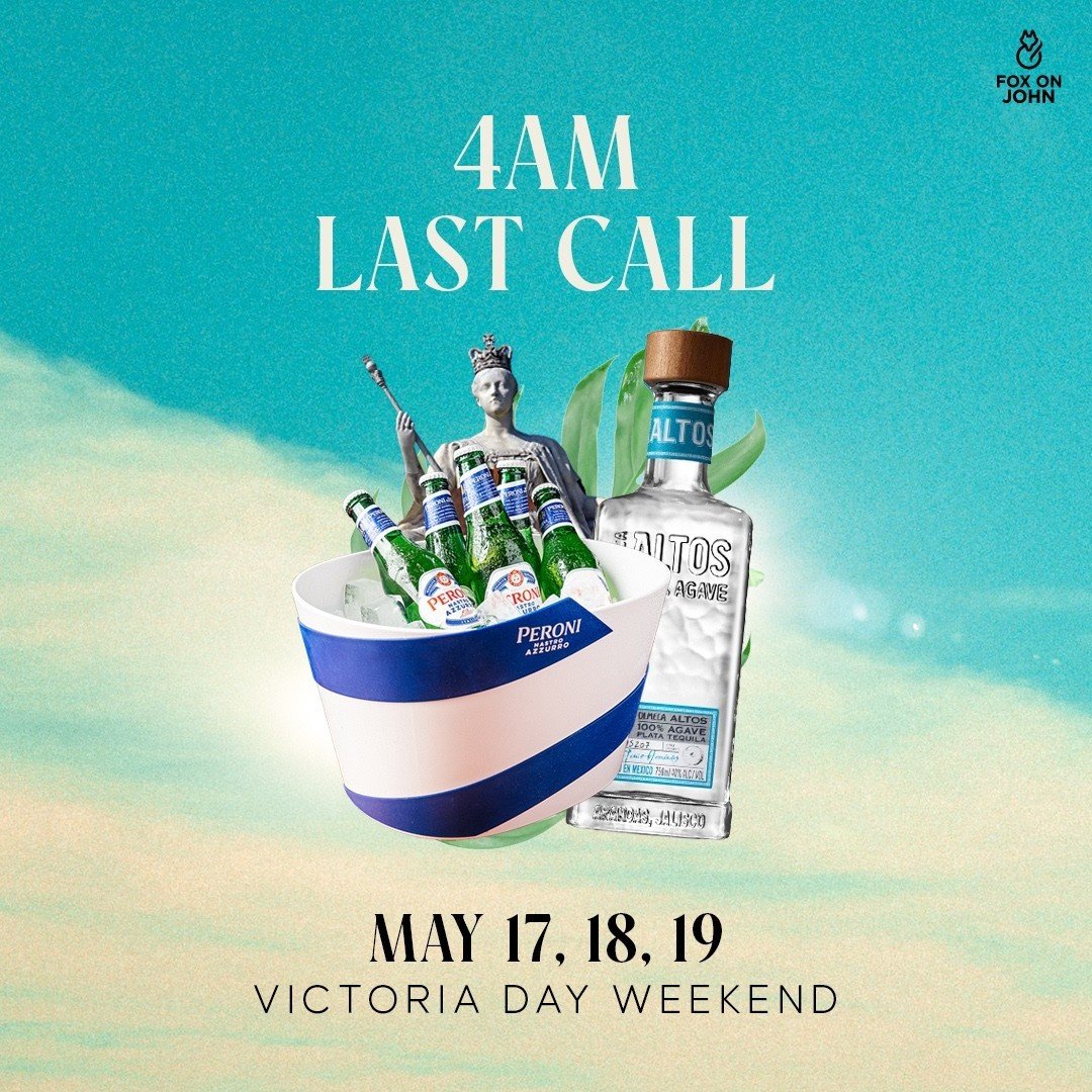 Non-stop fun! Join us this Victoria Day Long Weekend for 4 AM LAST CALL! 🥳🍾⁠
⁠
Enjoy our $10 doubles, half-price margaritas, bites, bottle service and live DJs all night!⁠
⁠
Contact us to book a bottle service experience via email at reservations@f