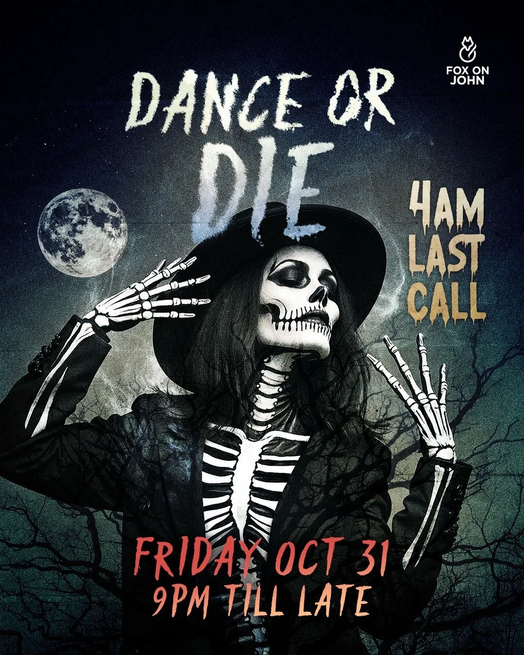 🎃💀 DANCE OR DIE — HALLOWEEN PARTY AT FOX ON JOHN 💀🎃
Get ready for Toronto’s wildest Halloween bash — Friday, October 31 from 10 PM – 4 AM (Last Call on our Bar + Kitchen!) ⚡
🔥 WHAT TO EXPECT
🎧 Live DJs spinning party a