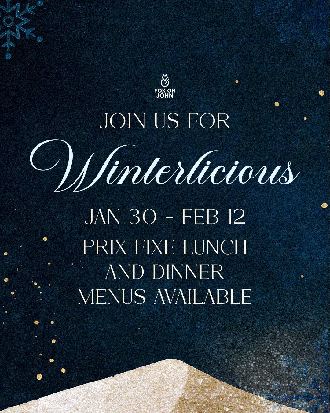 We&rsquo;re proud to be participating in Winterlicious at Fox on John ❄️🍽️
Join us from January 30th to February 12th and indulge in our specially curated 3-course prix fixe menus, featuring your choice of select appetizers, mains, and desserts.

🍽