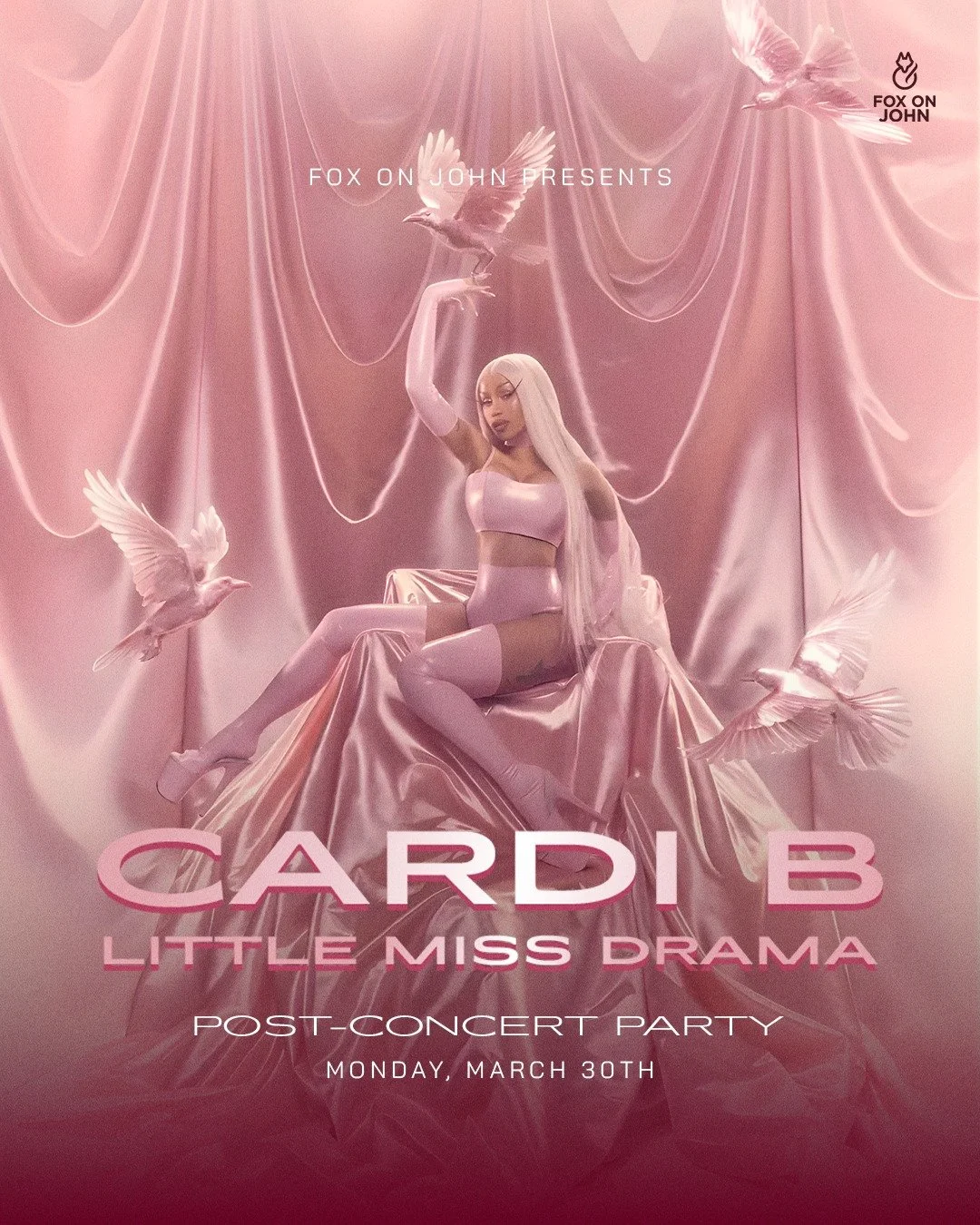 Little Miss Drama hits Fox on John 🎤✨🔥

Join us Monday, March 30 for the ultimate pre &amp; post concert party
🍹 Drink specials 
🍔 Late night bites 
🎧 Live DJs spinning your favourite Cardi B hits and more

📍 Fox on John
106 John St, Toronto

R