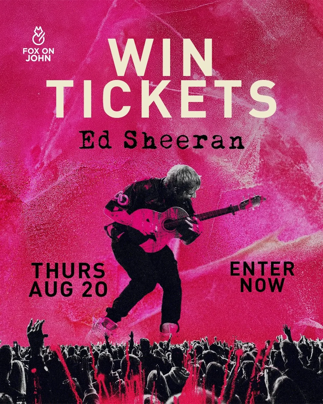 🎟️ ED SHEERAN FLOOR TICKETS GIVEAWAY! 🎟️

Your chance to see Ed Sheeran LIVE from the floor on Thursday, August 20th! 🔥🎶

One lucky winner will receive:
🍽️ Dinner for two at Fox on John
🎫 TWO FLOOR TICKETS to Ed Sheeran

HOW TO ENTER:
1️⃣ Follo