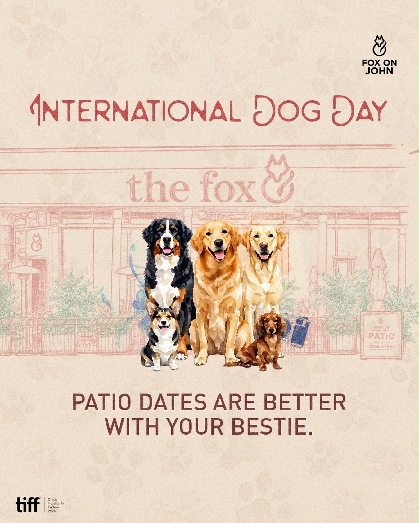 🐶 PUPS ON THE PATIO.

International Dog Day calls for a patio date and yes, your pup is invited.

Bring them to our pup-friendly patio, settle in, and make Fox on John your next walk stop. 🐶🍸

📍 Fox on John | 106 John St, Toronto
🔗 FoxOnJohn.ca
