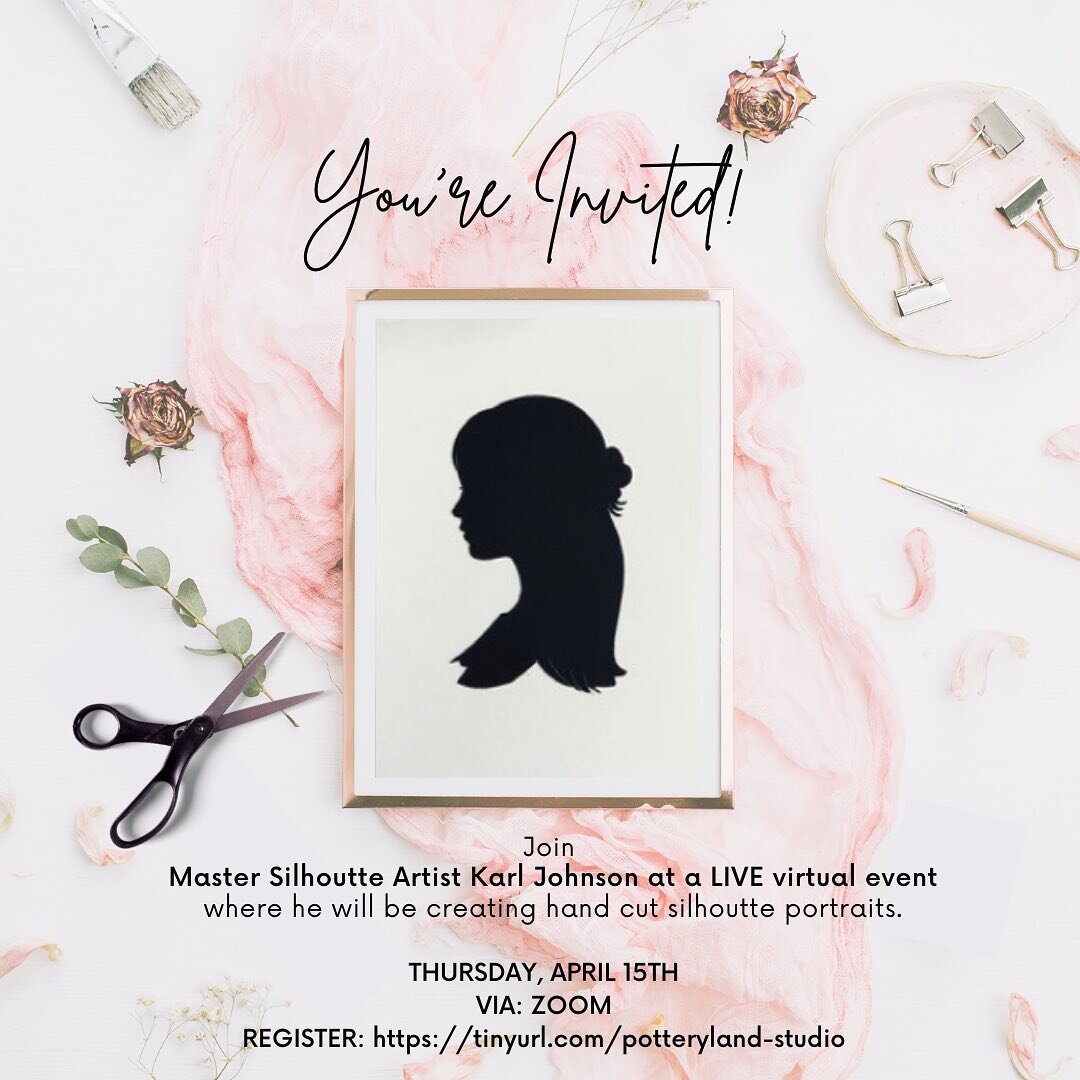 💐 Mom deserves something special this year! We are so proud to partner with master silhouette artist Carl Johnson @cutarts for a LIVE virtual event where we will be creating hand cut silhouette portraits.￼￼ That&rsquo;s right!! You&rsquo;ve read it 