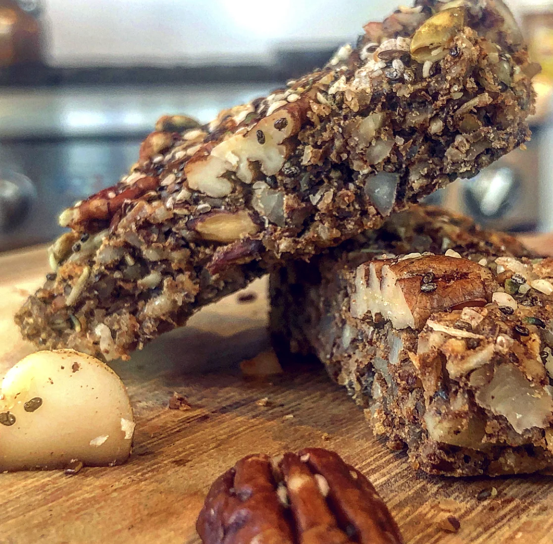 Keto Granola Bar - grain/gluten free; loaded with healthy fats