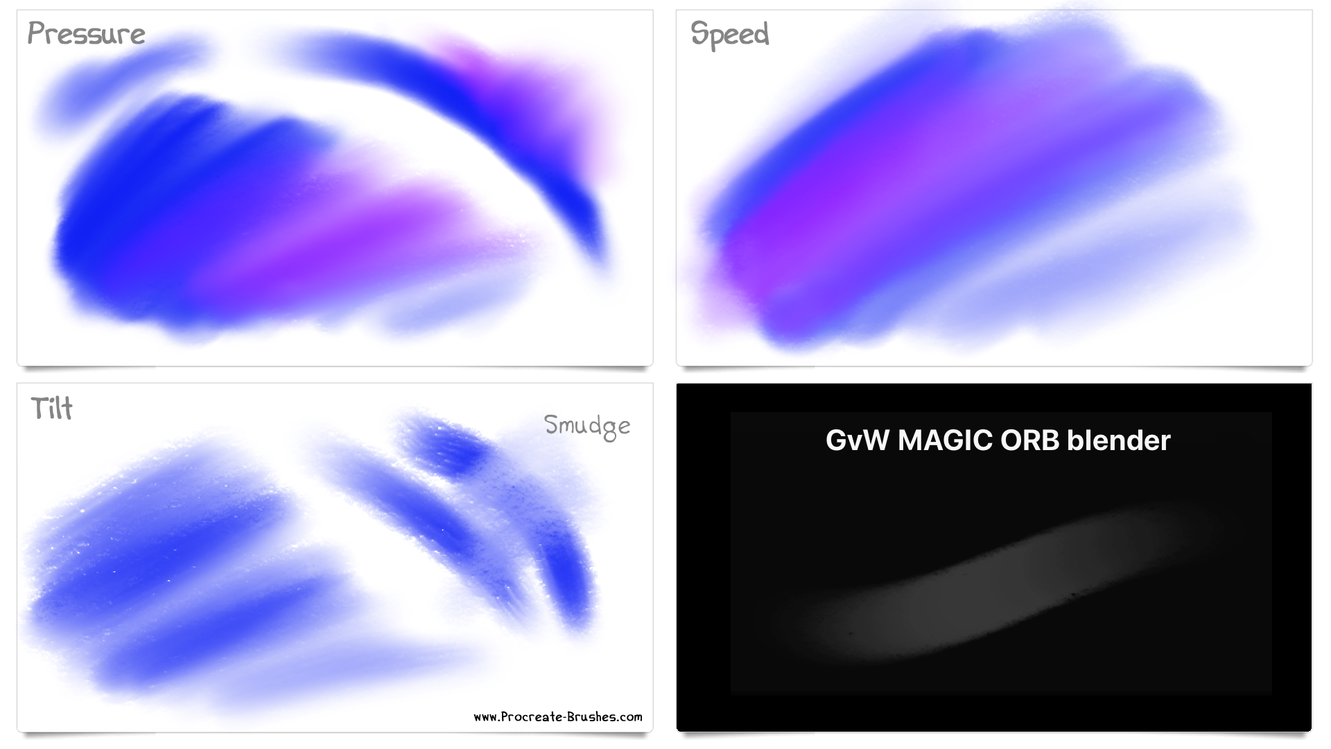 Procreate Cheat Sheets, Thumbnail Images &amp; Brush Demo Strokes [Reference] 