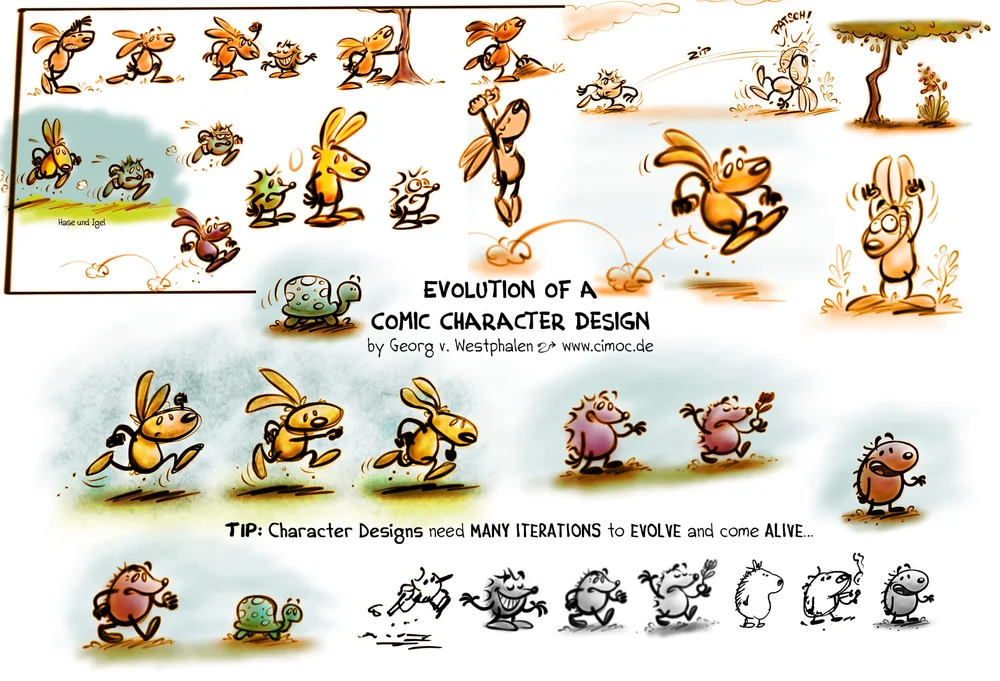 Evolution Of A Comic Character | Character Design | Analog Scribbles ...