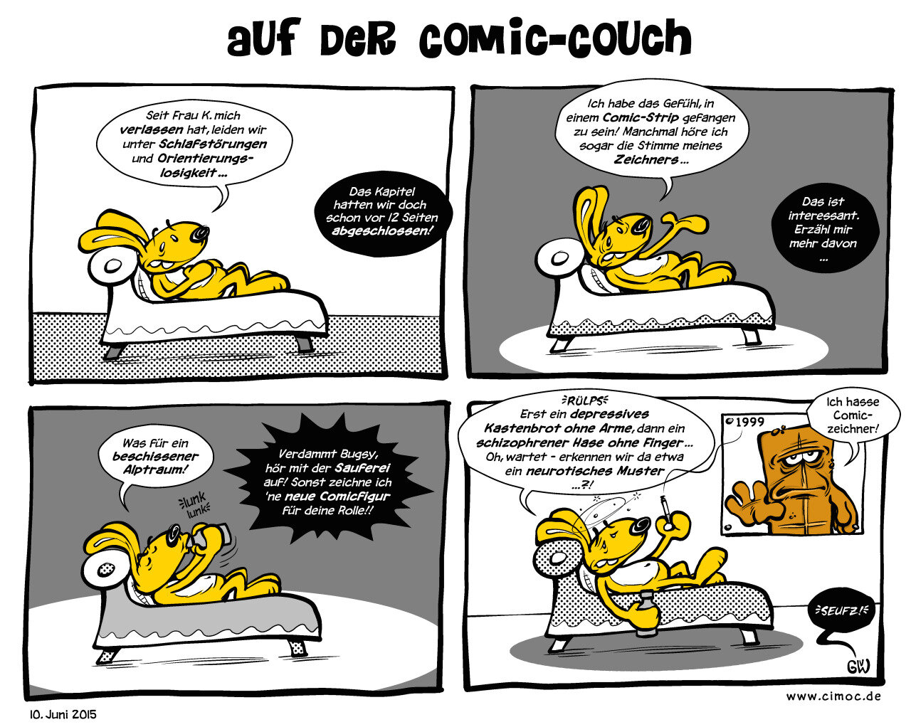 Bernd das Brot Bugsy Comic Couch - Skizze Character Design by Georg vW 1999 02.jpg