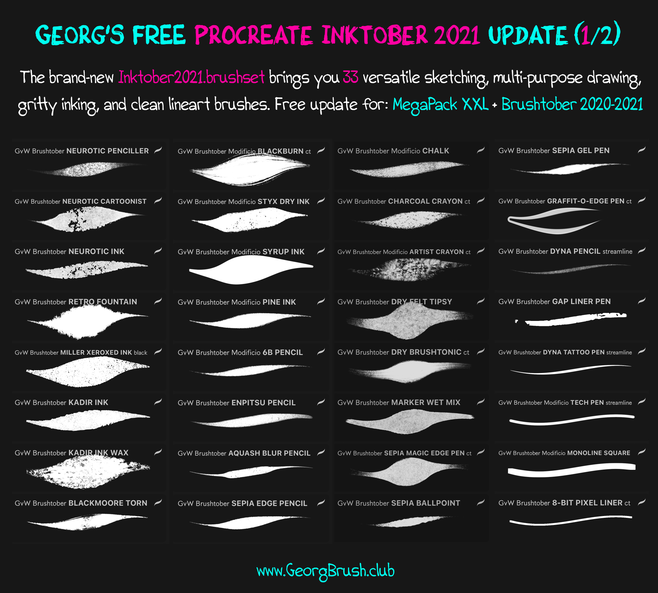 Georg's Procreate Brushes - 70+ New Brushes/Free Updates: Georg's Procreate ...