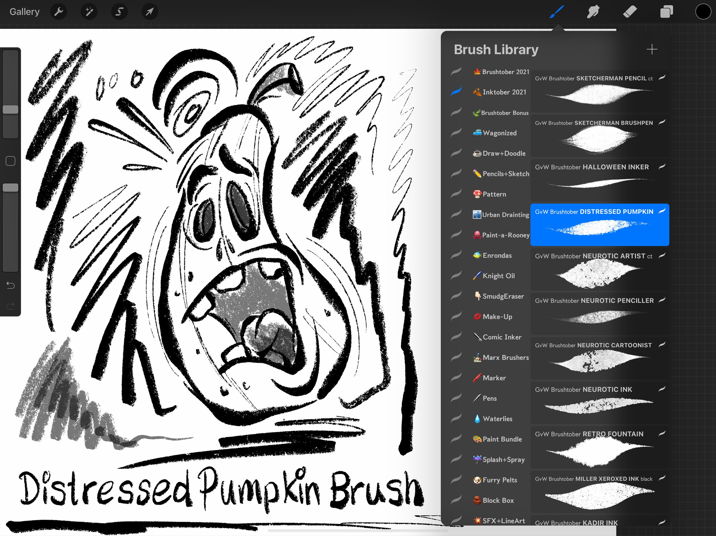 Distressed Pumpkin Brush for Procreate 5.2