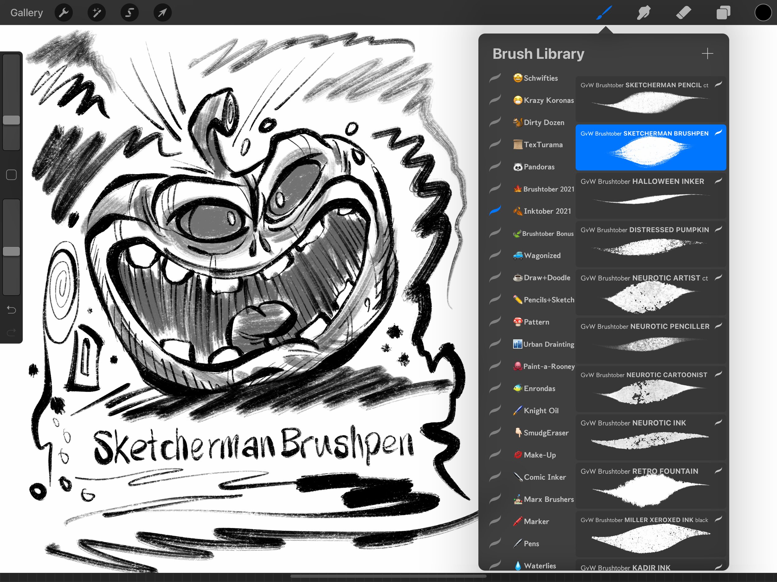 Brushtober SKETCHERMAN BRUSHPEN for Procreate 5.2