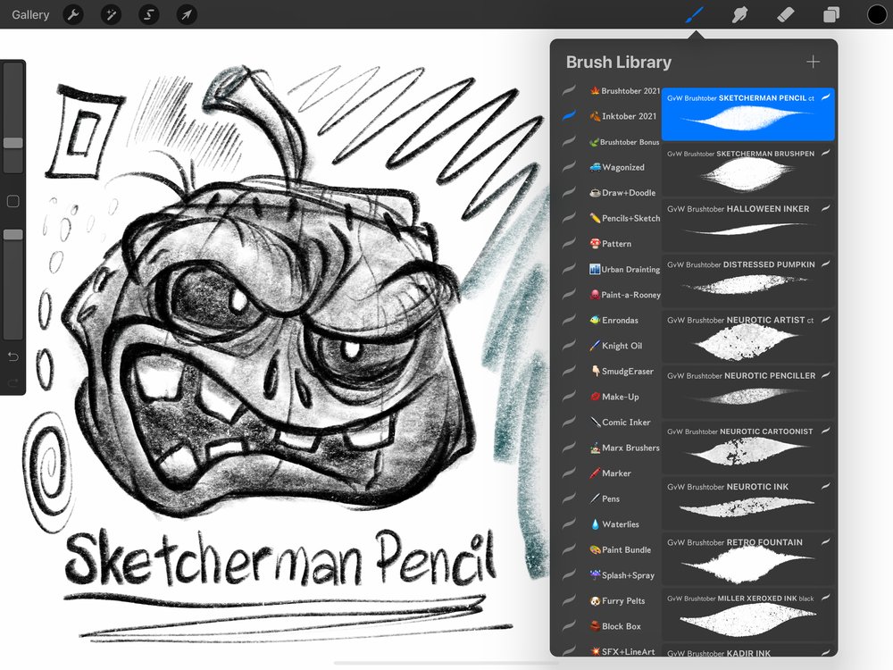 Brushtober SKETCHERMAN PENCIL for Procreate 5.2