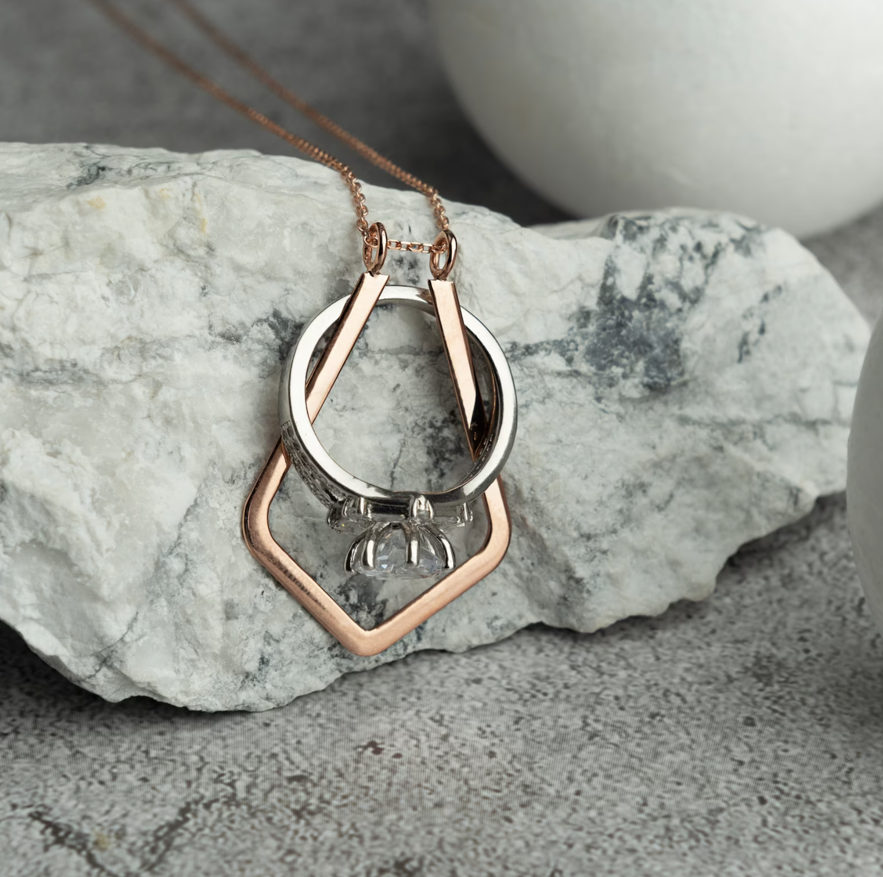 Fishtail Ring Holder Necklace, Ring Keeper Pendant, Ocean Lover Gift,