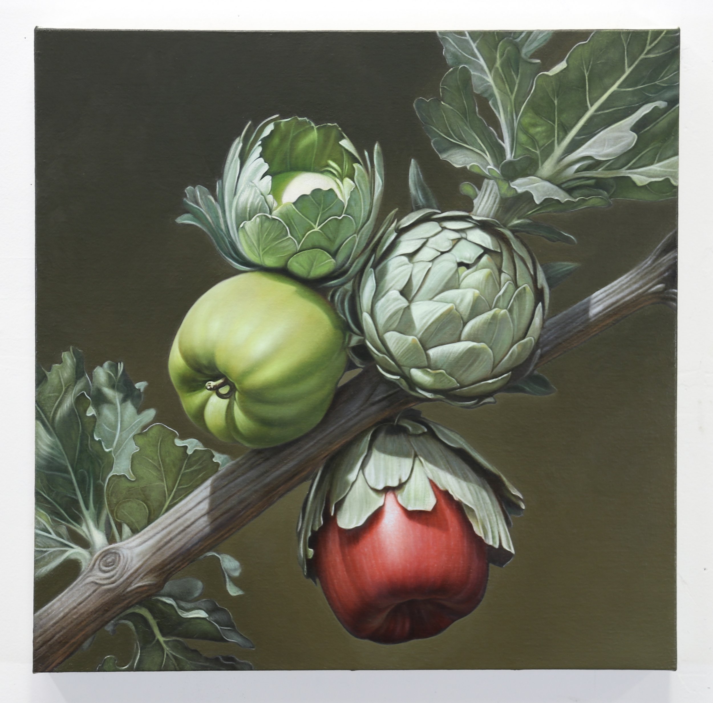 Golden Age Branch with Apples, Artichokes