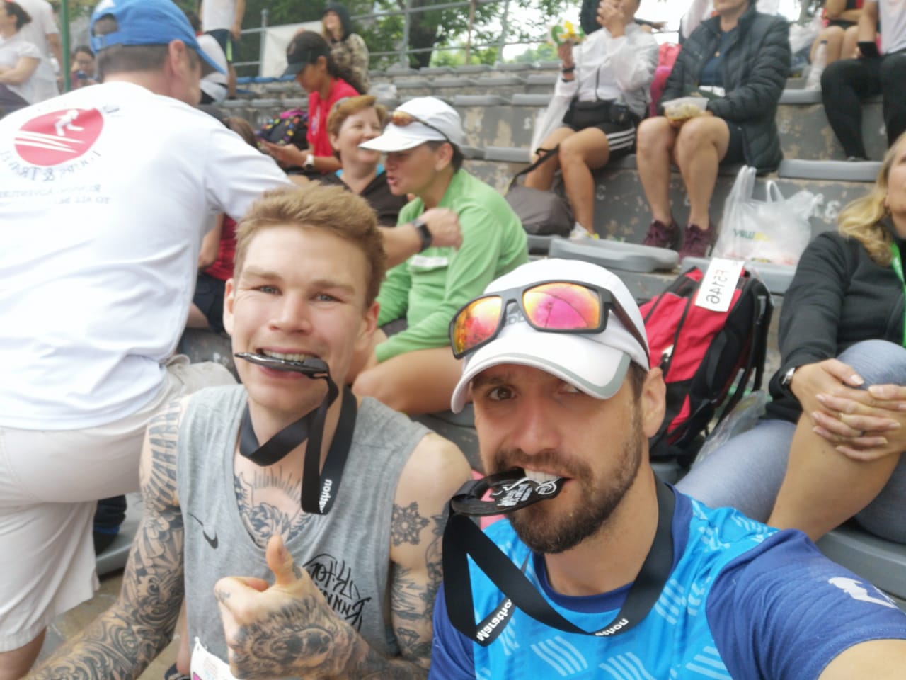 The taste of vistory! Ross after finishing the Great Wall Marathon in 14th position in an exceptional time of 04:09