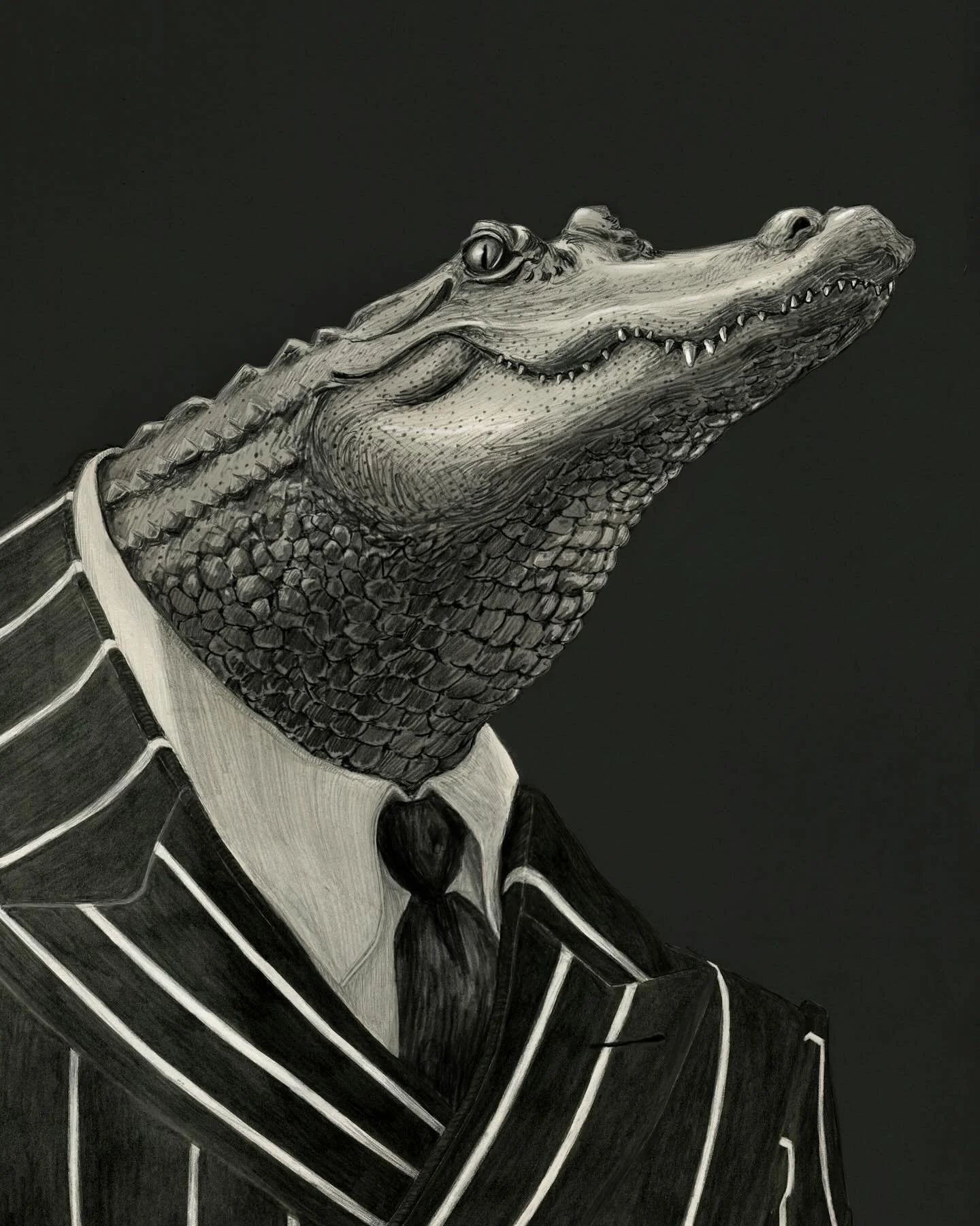 Eckhardt Cornelius von Gelbzahn - another sweet monster portrait commission :) keeeeep them coming folks &lt;3 

#illustration #monsterportrait #pencildrawing #crocodile