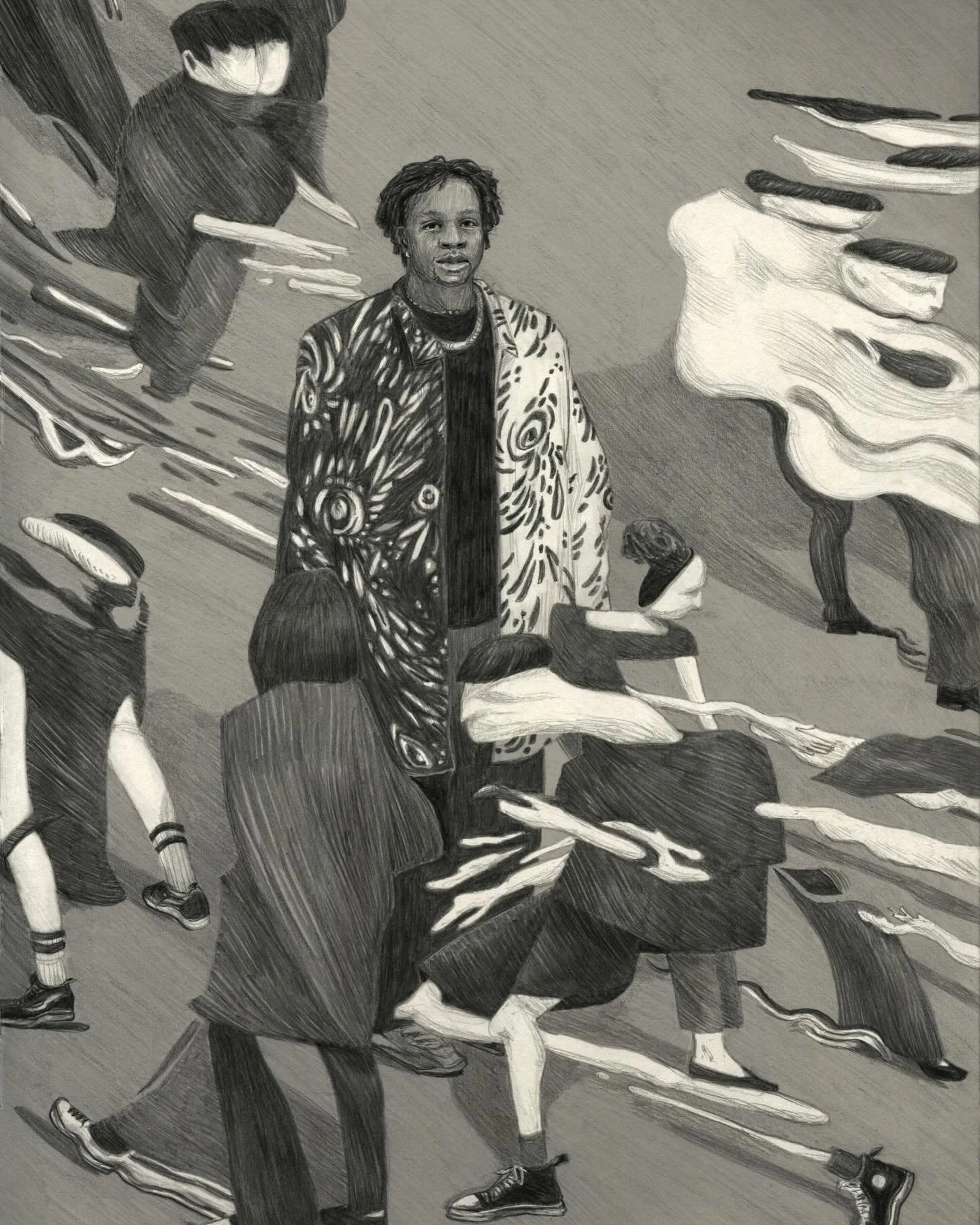 In passing, fleeting moments something sometimes remains. Time between heartbeats compresses and stretches. This is not new. it&rsquo;s just magic rediscovered. 

Personal piece that I really like 🖤 

#illustration #pencil #mixedmedia #artshare