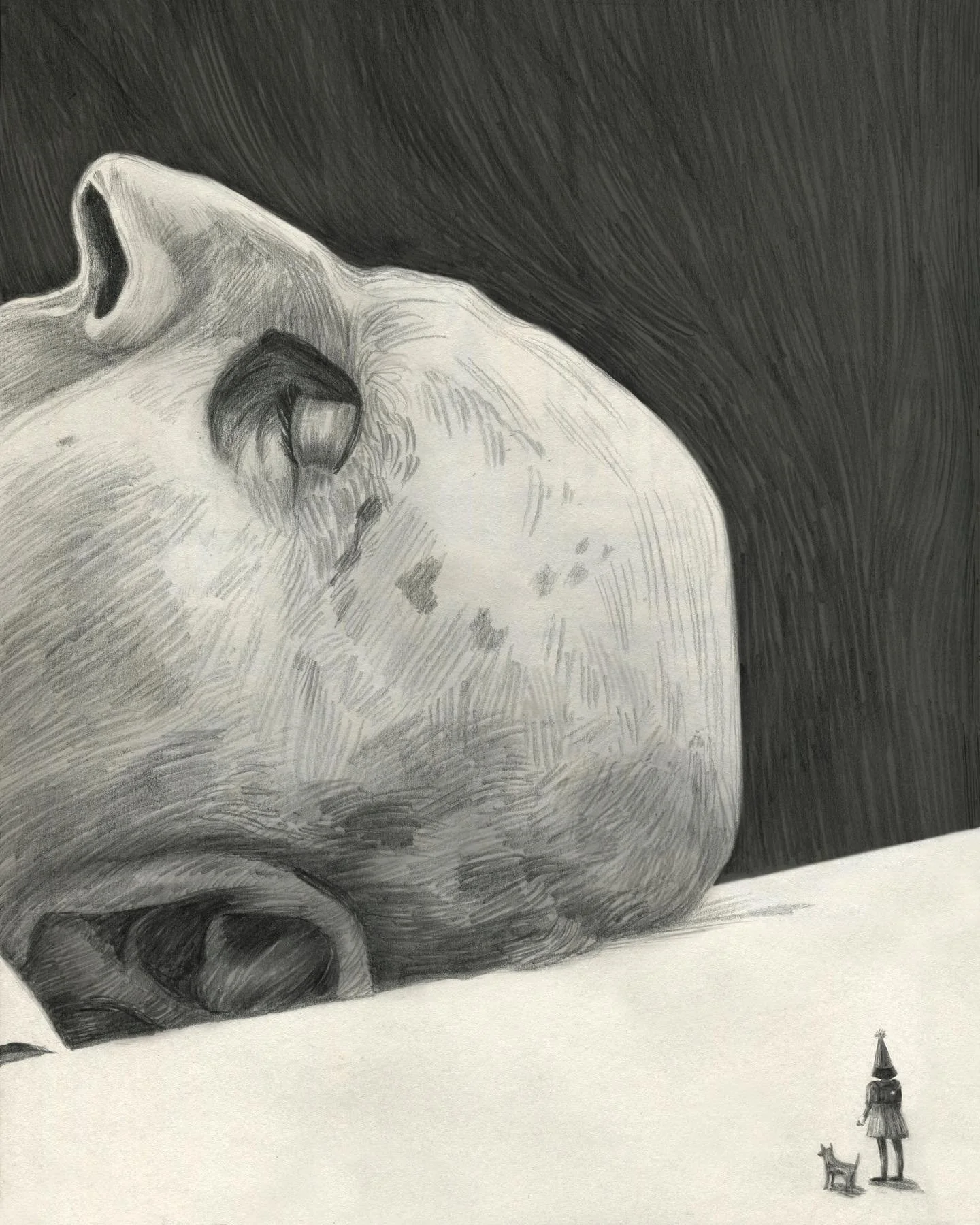 Personal piece. It&rsquo;s hard to describe how vast it feels sometimes. 

#illustration #pencildrawing #moonshaped