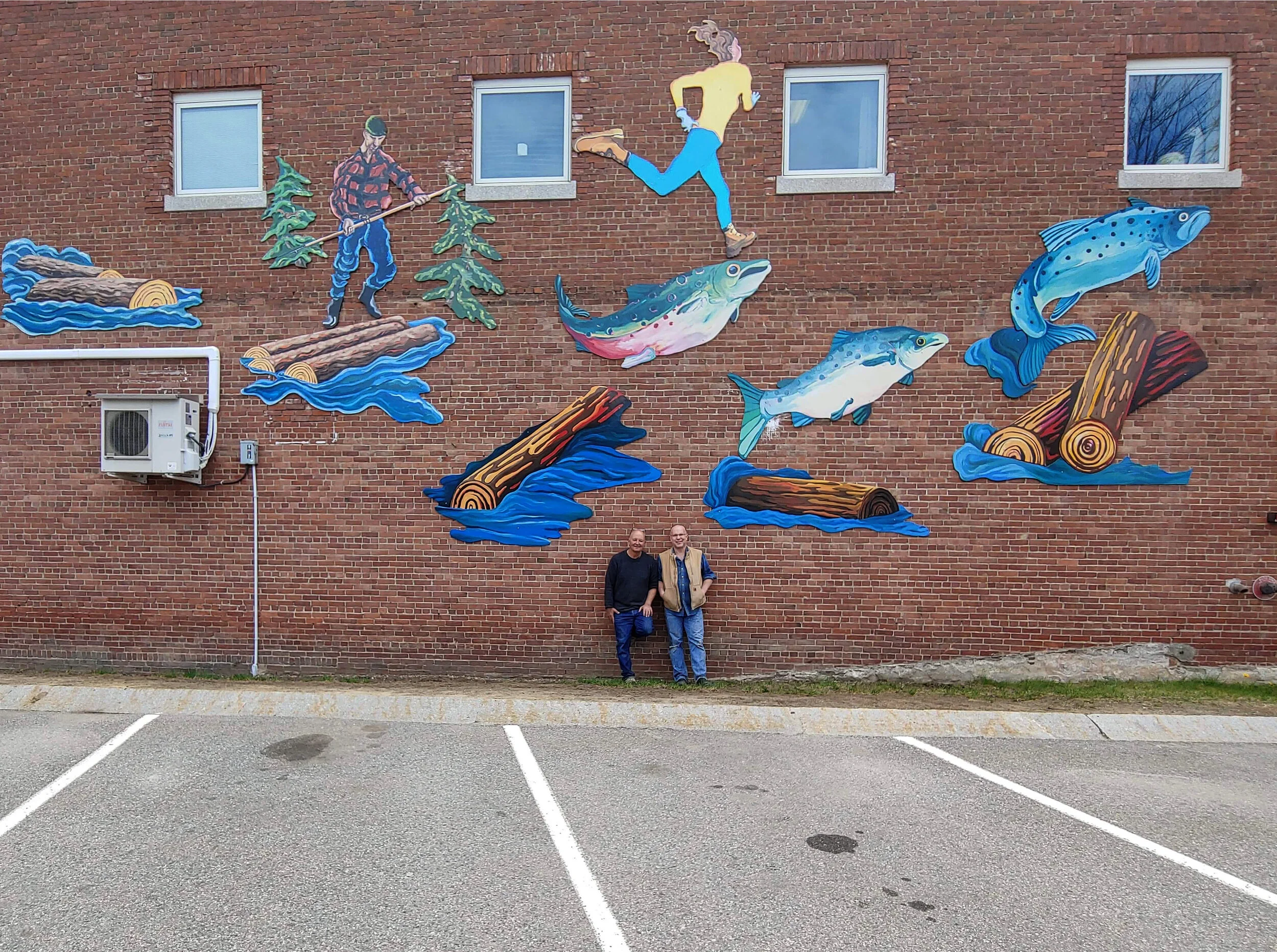 Bucksport, ME - Woods to Salmon mural
