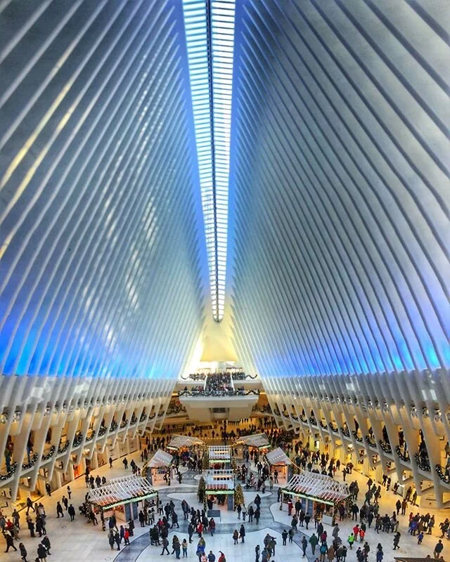 Calatrava creates some of the most striking architecture of present day, in my opinion. While the #WTC complex is always fun to visit, I love watching the #Oculus come alive during the holiday season. 🎄#NYC #downtown #downtownNY #newyork #decoration