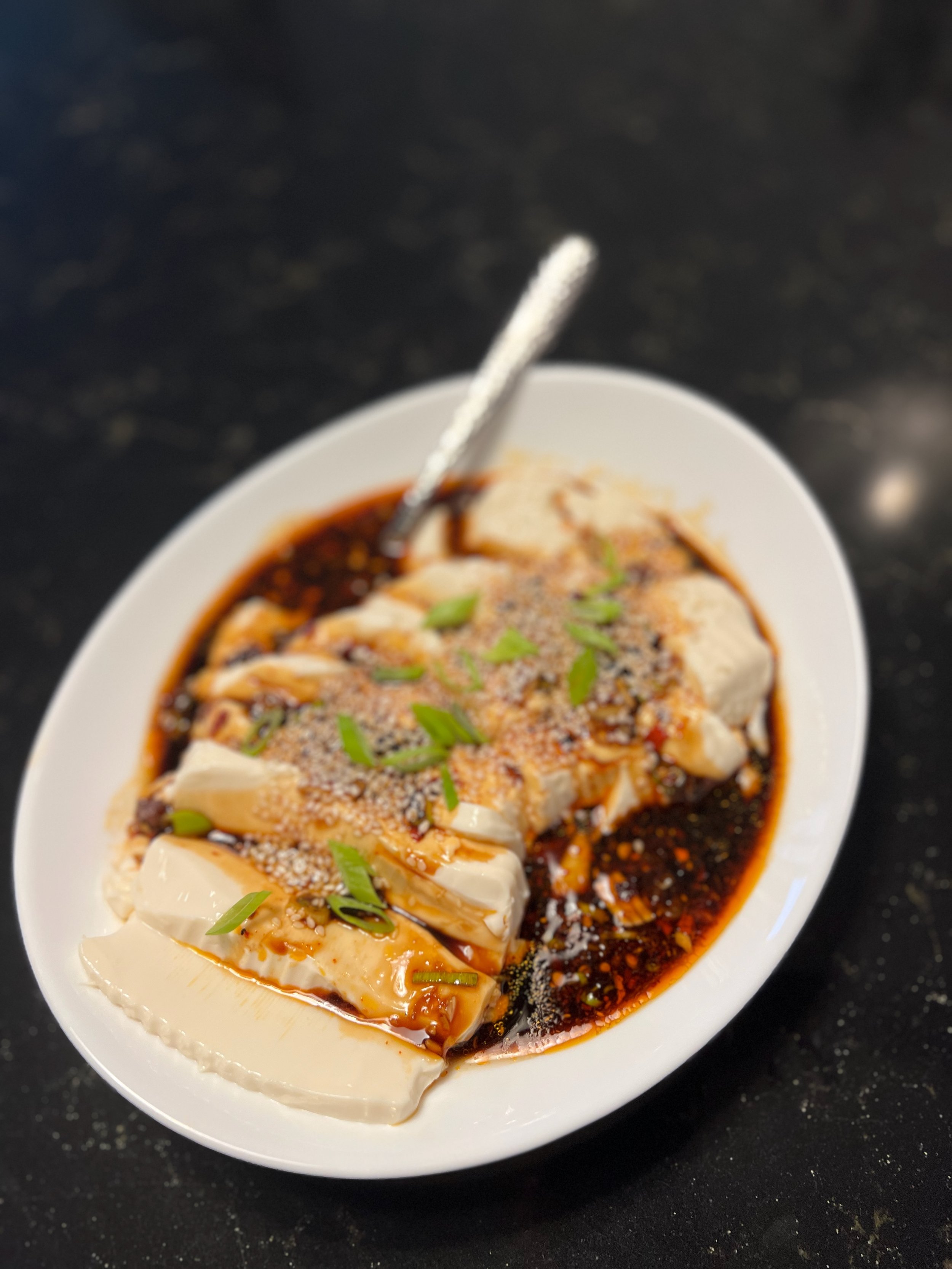 China: Silken Tofu with Spicy Soy Garlic Sauce