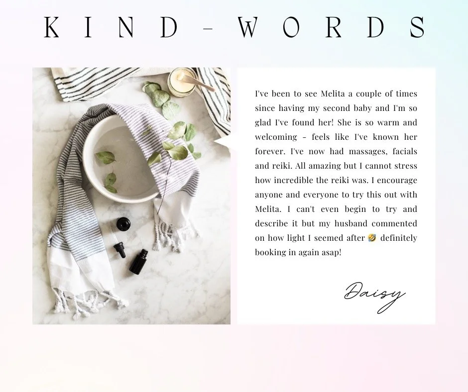 K I N D / W O R D S I feel so grateful to share some kind words from a client who I am privileged to support, and to share their experience here at the Meadowsweet cabin.
Each client testimonial reflects the gentle care and restorative healing that