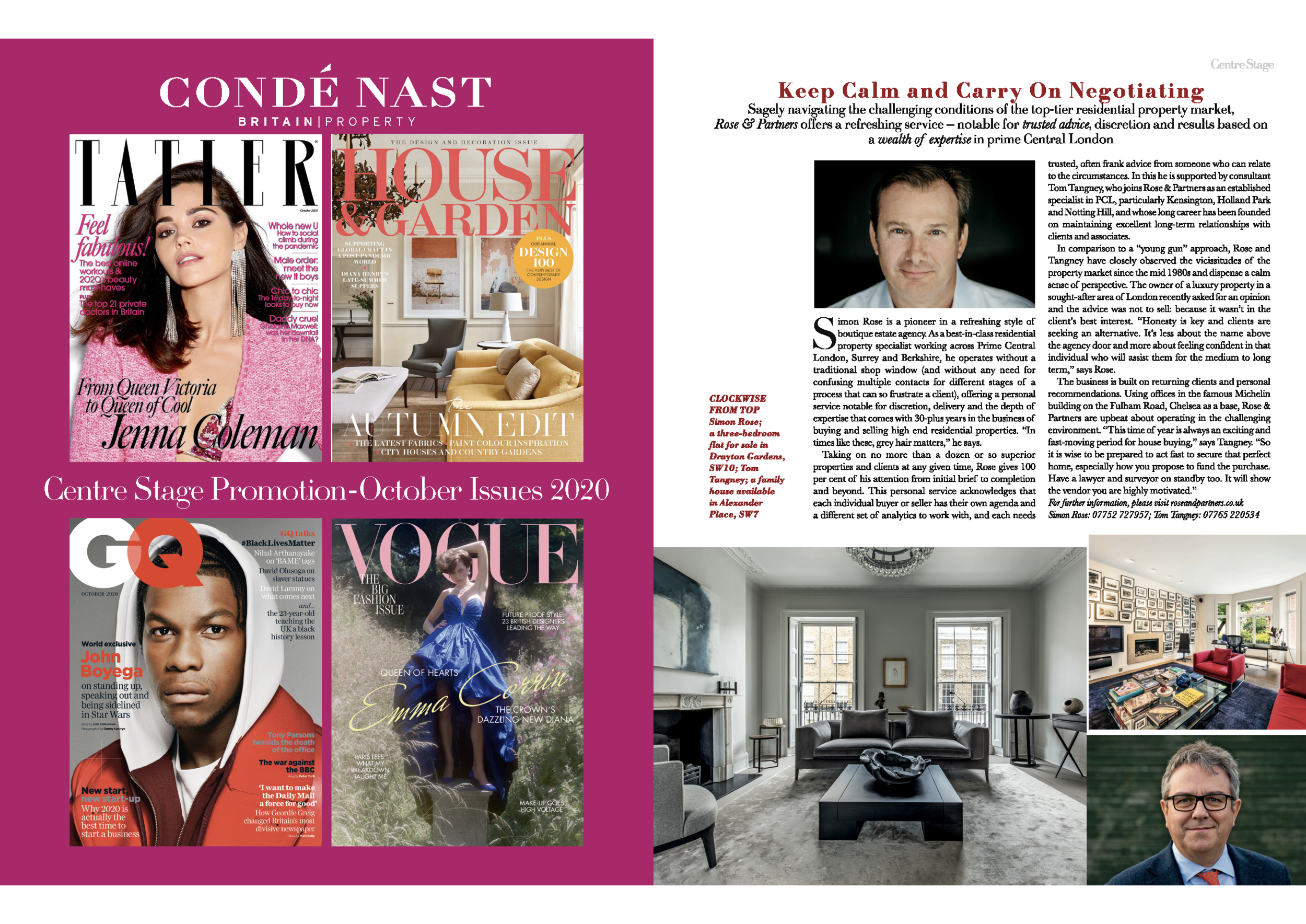 Centre Stage: Latest Feature in Conde Nast Property - October 2020