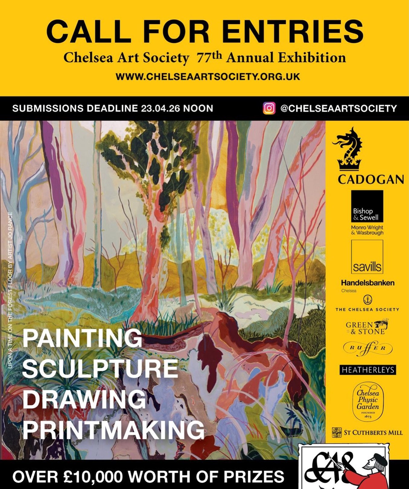Calling all artists (and art lovers!)
Chelsea Art Society&rsquo;s 77th Annual Exhibition is now open for submissions &mdash; and as Simon is an Ambassador, we are very happy to be supporting this well-established and highly regarded show in the heart