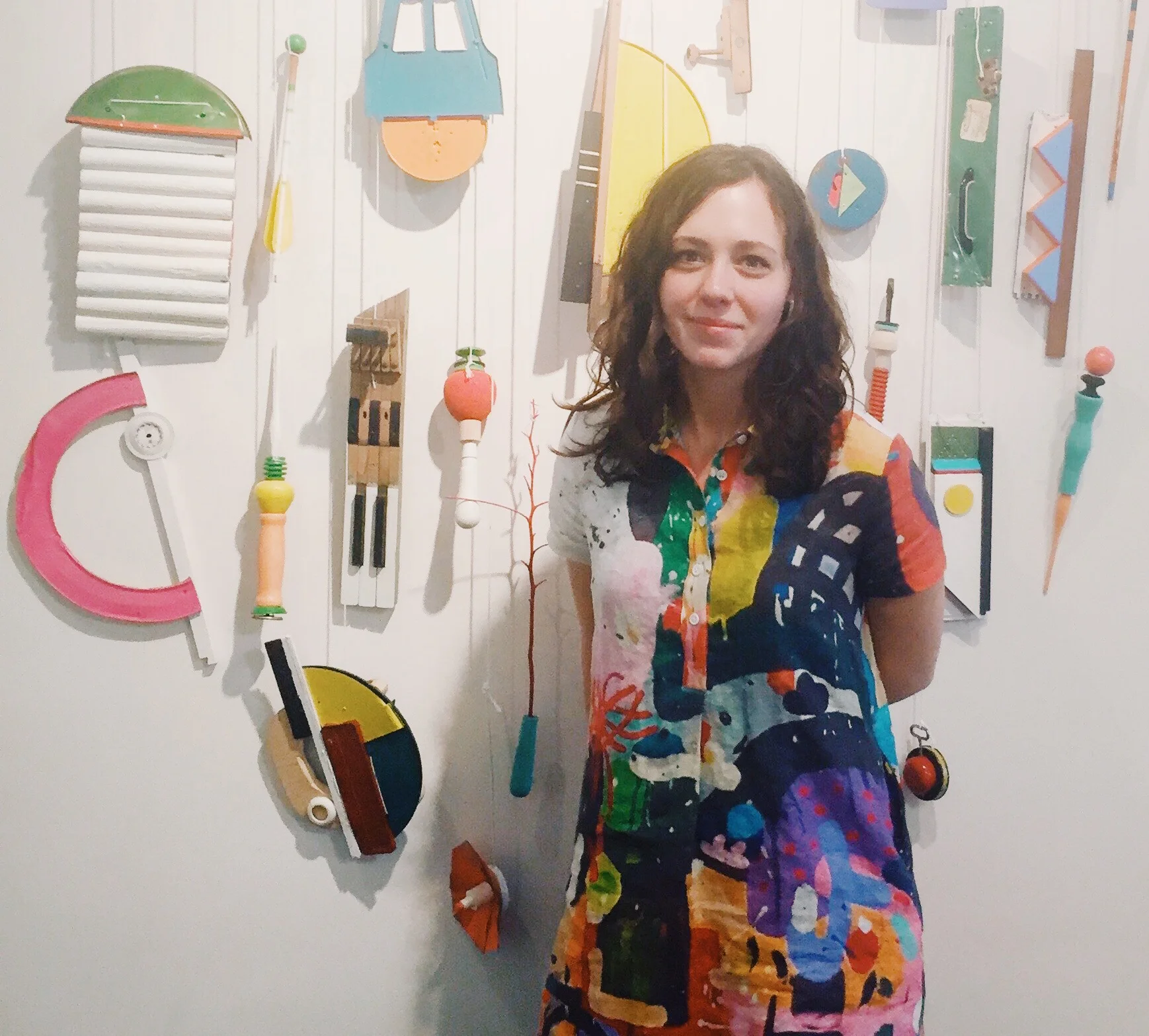Elizabeth Arzani in front of her installation, The Not So Still, Still Life