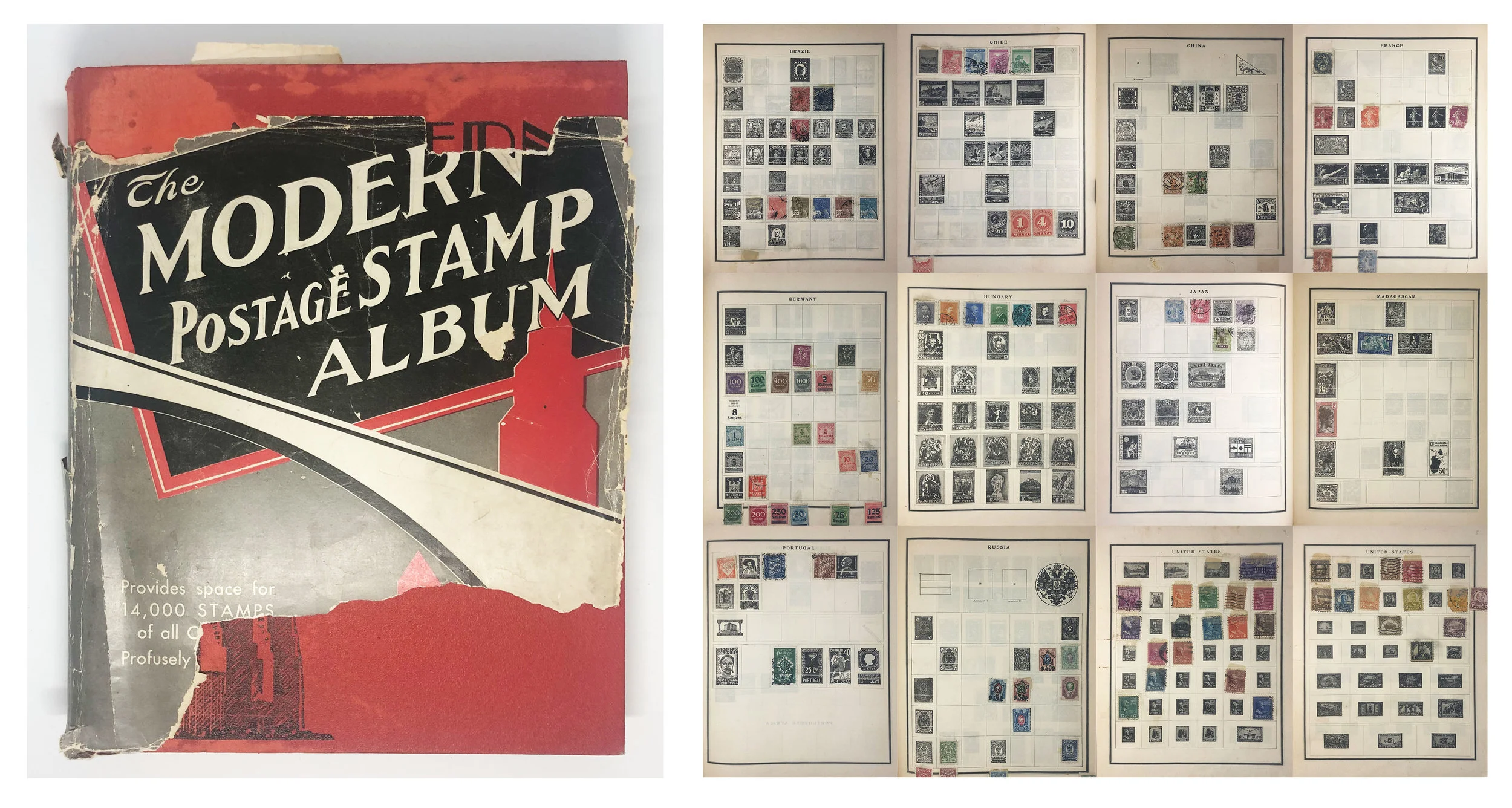 Pop’s collection of stamps