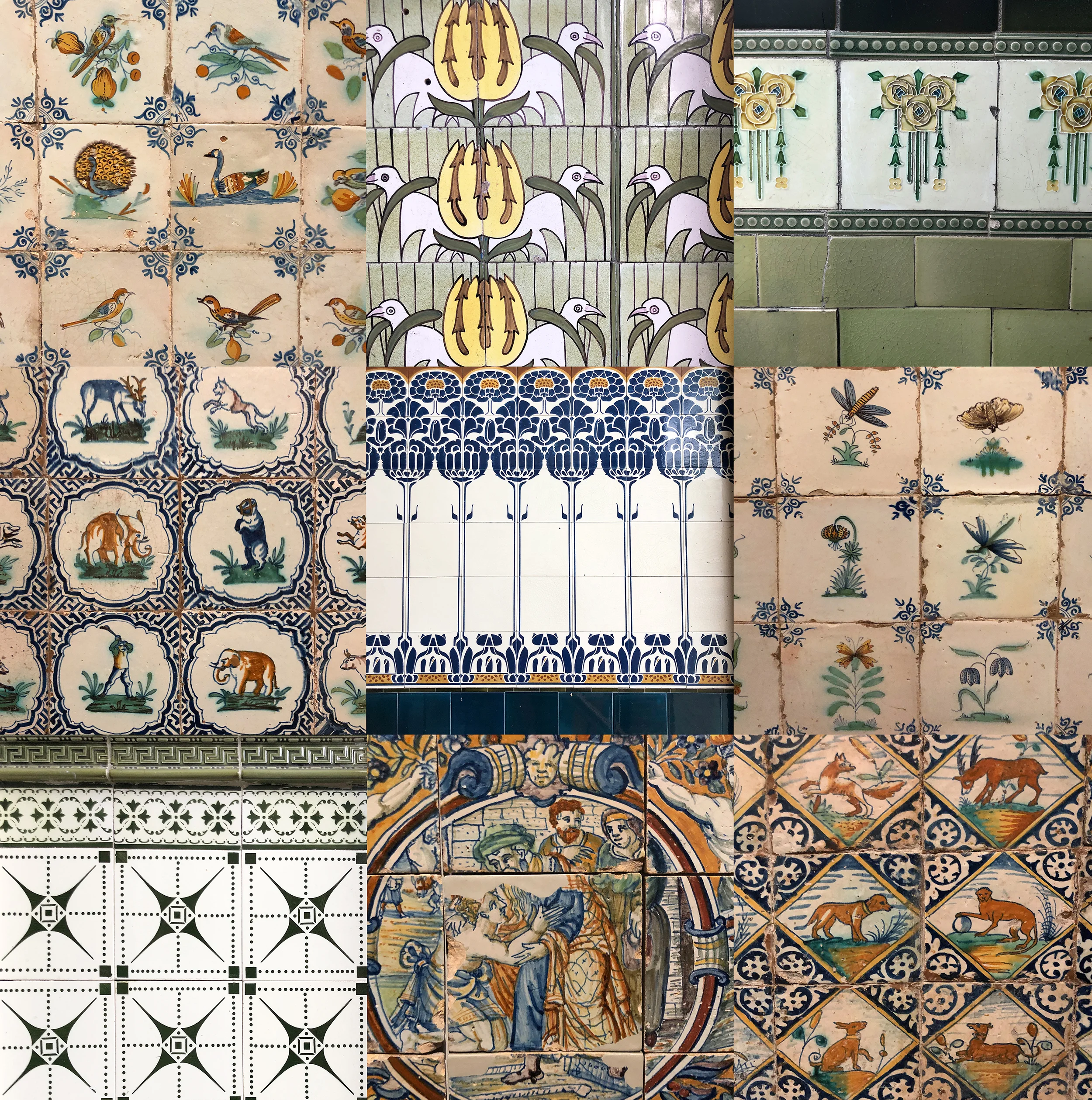 Examples of different types of Dutch tile imagery