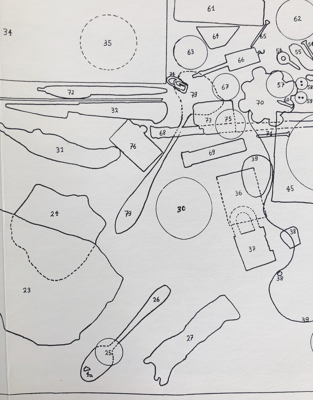 Detail of "The Topographical Map of Chance," 17 October 1961