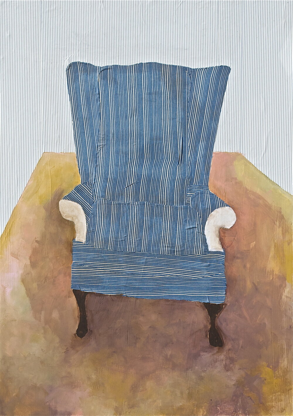   Portrait of a Painted Chair,  2011, Acrylic, wallpaper and fabric on panel, 48 x 34 inches 