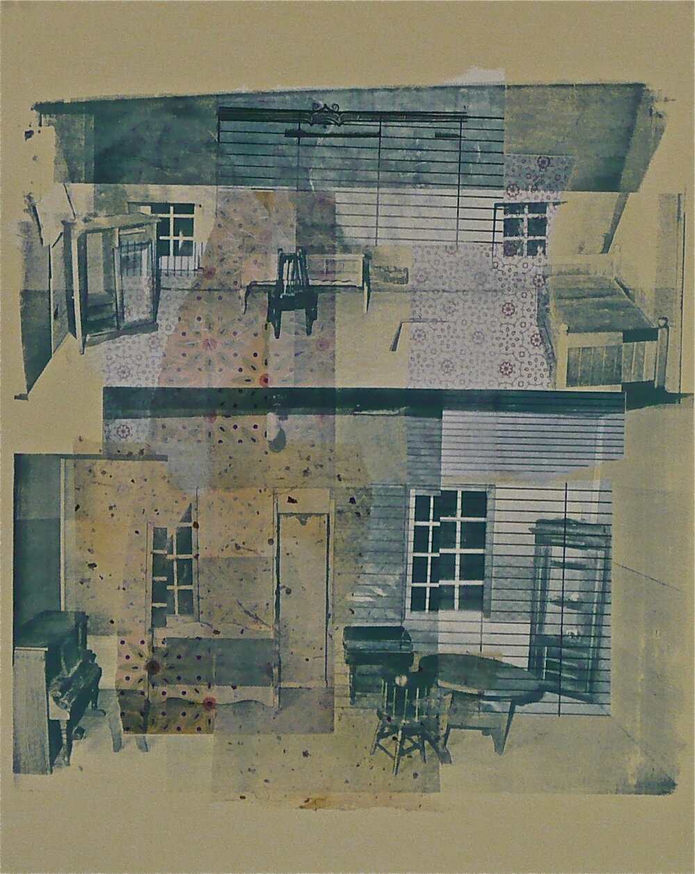   The Dollhouse: Scene I,&nbsp; 2012, Serigraphy on Paper, 20” x 16” Inches 