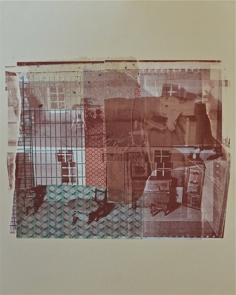   Peter The Puppet At 7 PM,&nbsp; 2012, Serigraphy, Chine Collé on Paper, 20” x 16” inches 
