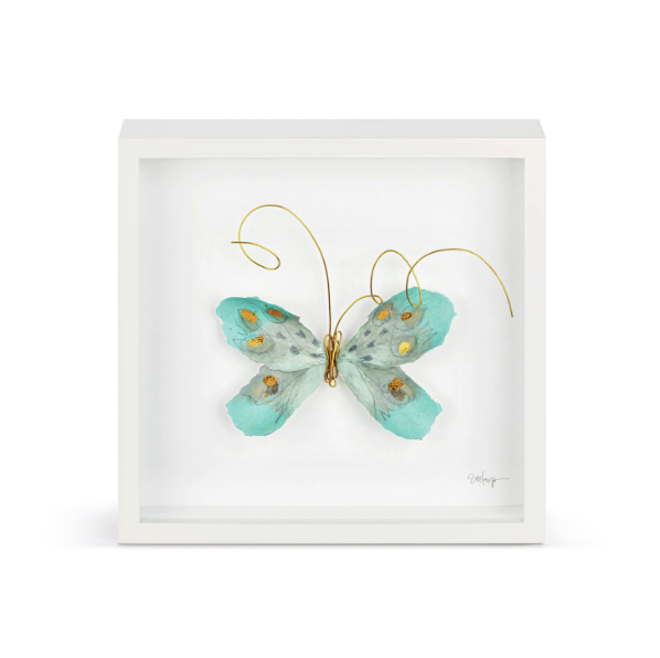 BUTTERFLY SHADOWBOX - TURQUOISE, 10IN REPRODUCTION
