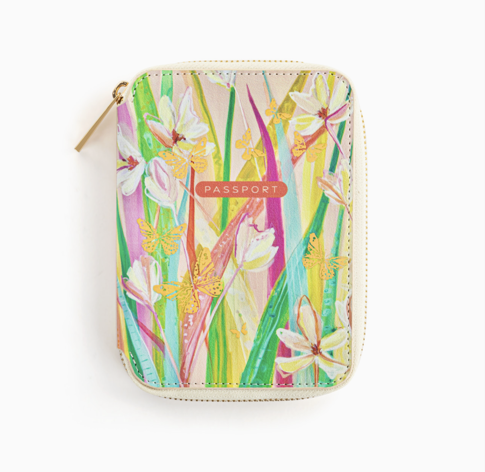FLORAL BUTTERFLY PASSPORT WALLET
