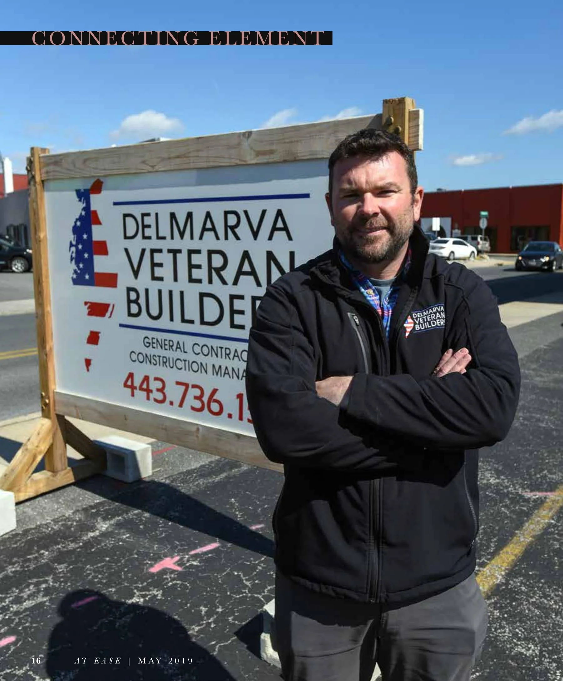 Chris Eccleston of Delmarva Veteran Builders featured in this month's edition of "At Ease" magazine