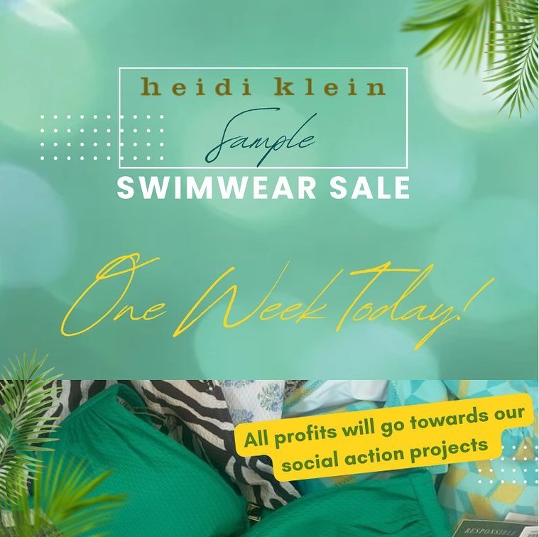 One week to go to our designer sample sale!
Come and shop the huge range of gorgeous Heidi Klein  resort and swimwear and help us raise funds for local community transformation projects.
#samplesale #samplesales #samplesaleslondon #designerswimwear #