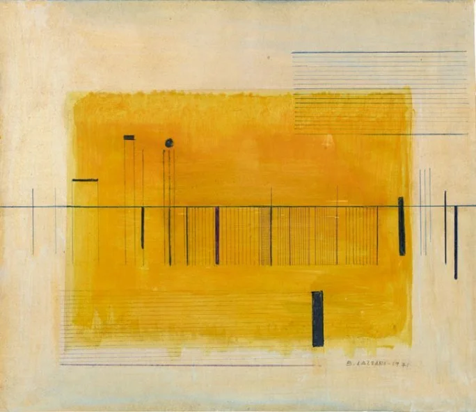 Untitled, tempera, coloured pencil and pastel on paper (1971) by Bice Lazzari ©Sotheby’s