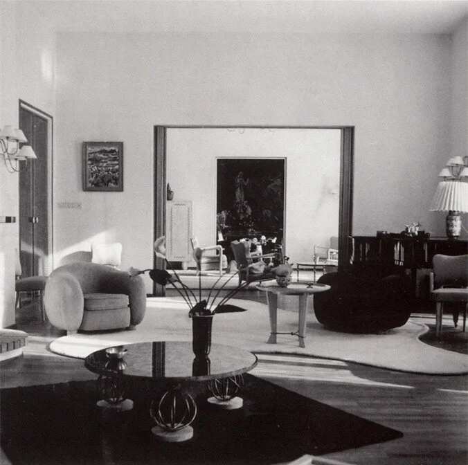 Interior by Jean Royère, featiring the “Ours Polaire” armchair