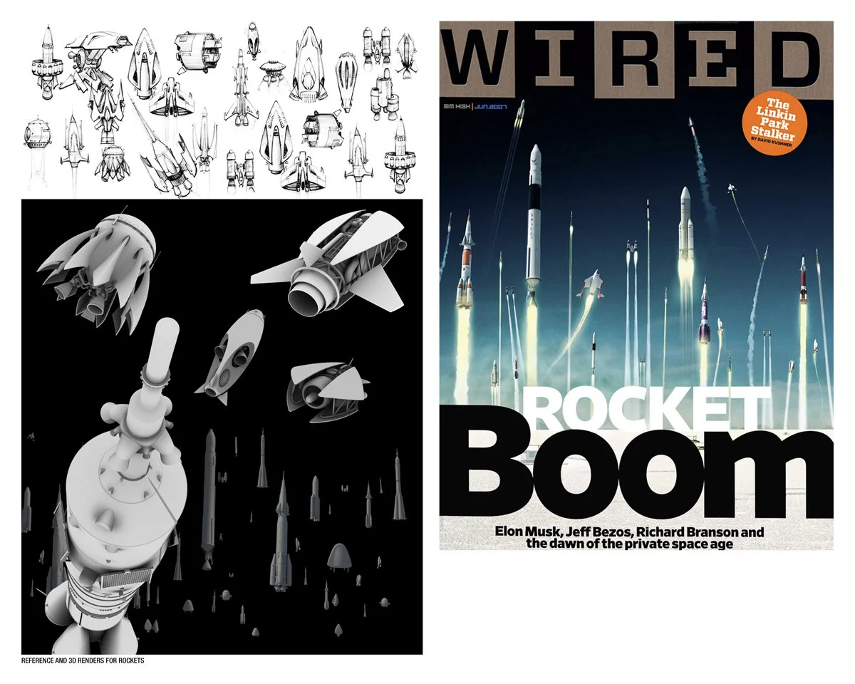 Concept art Through Final Work for Wired Magazine