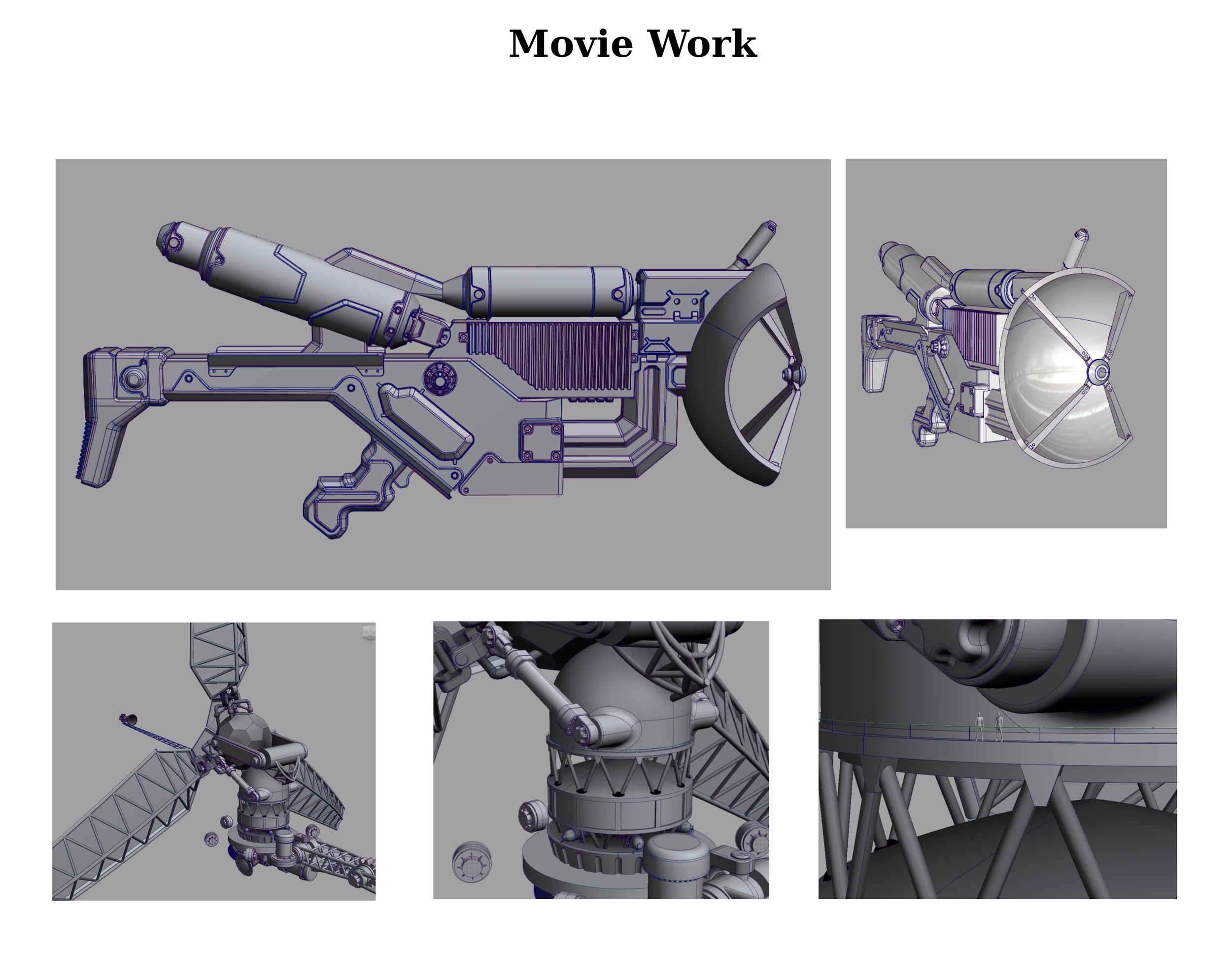 Examples of Sci Fi movie models I created for clients