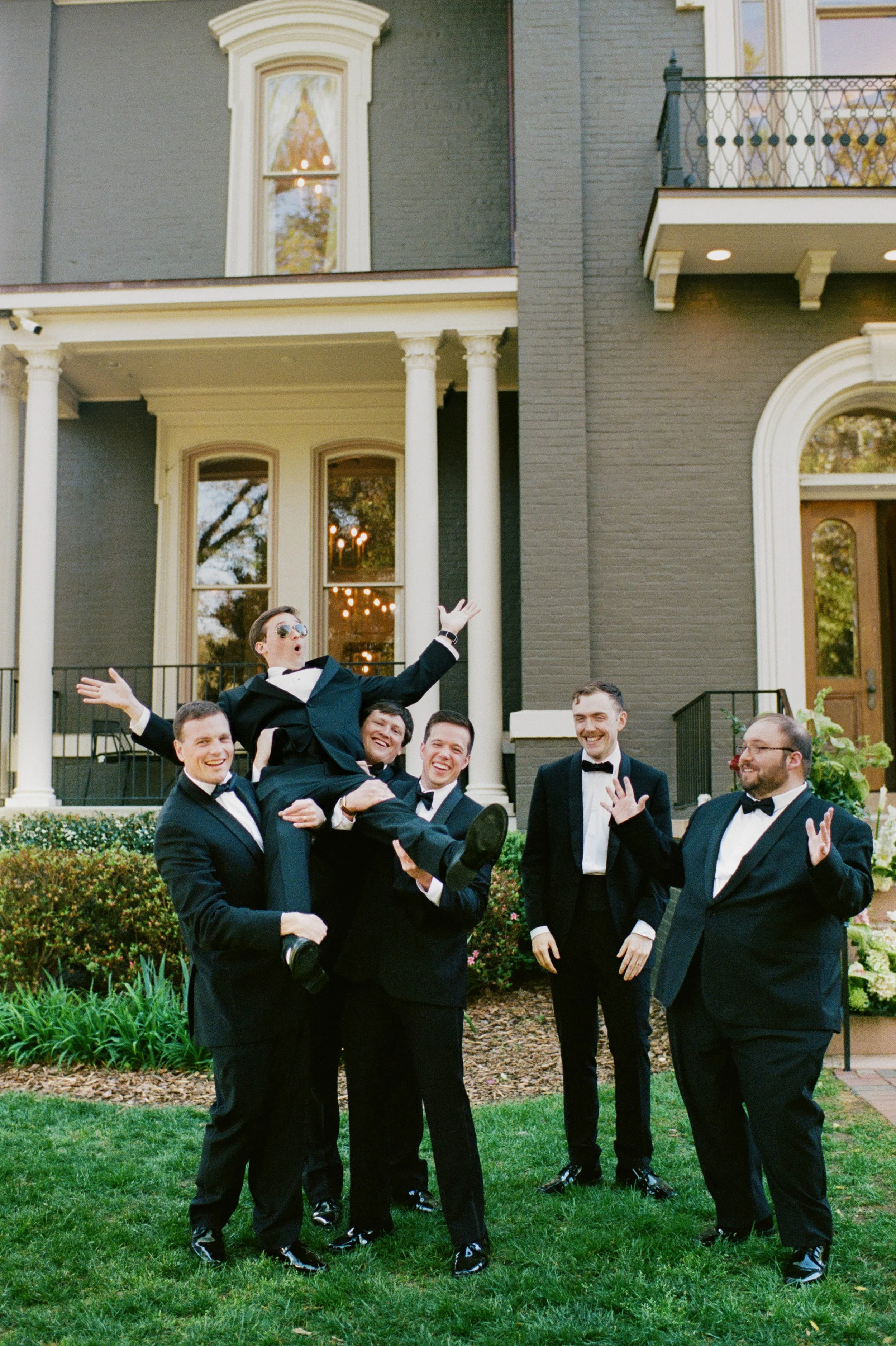 heights house groomsmen portraits nc