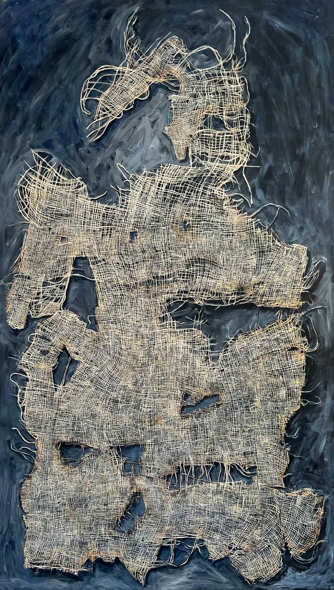 Dead Sea Scroll Linen II , 2013. Acrylic on linen. 73 x 42 inches (185.5 x 107 cm)