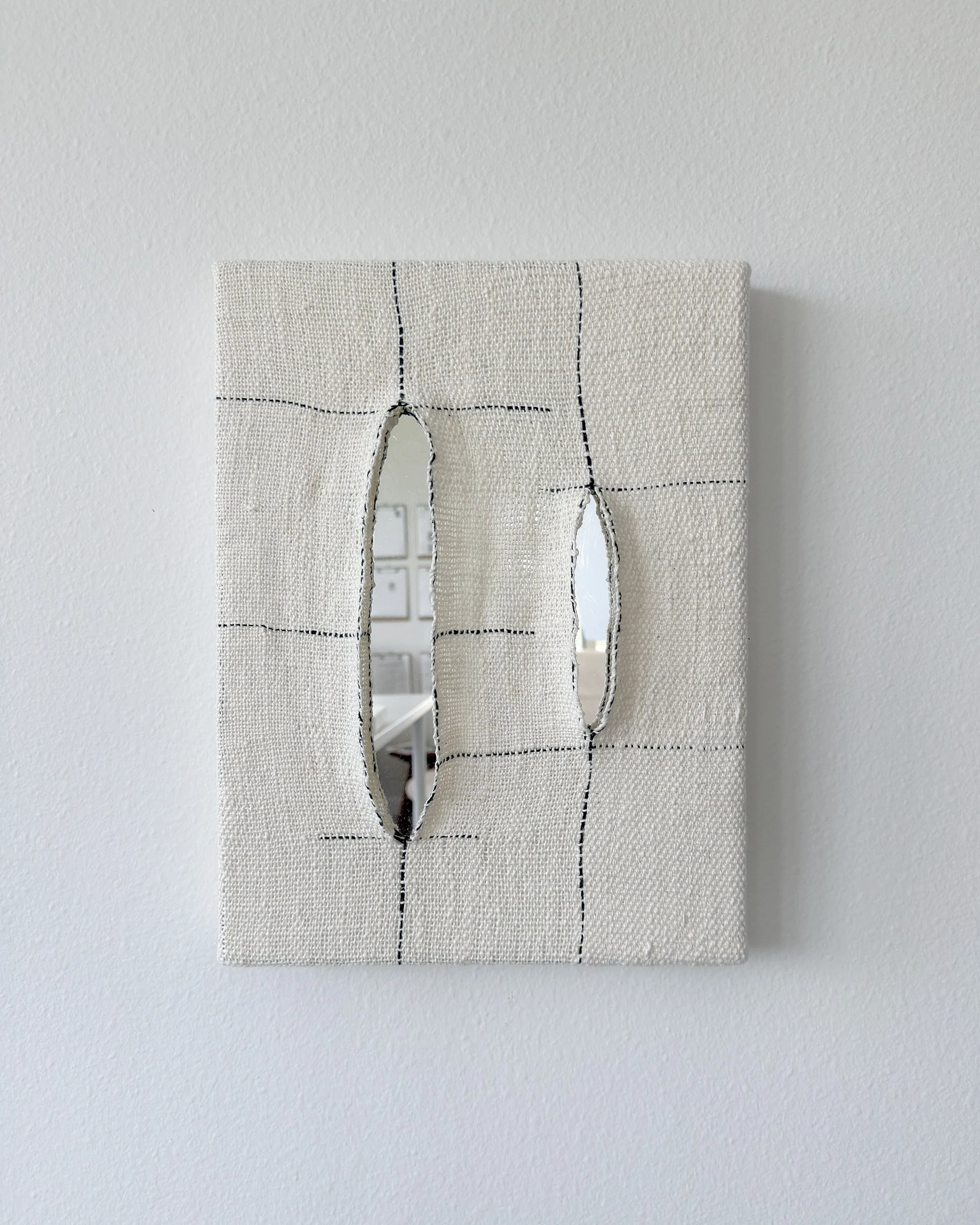 43 Breakthrough
2026
Cotton, linen, mirror
16 x 12 x 2.5 in.